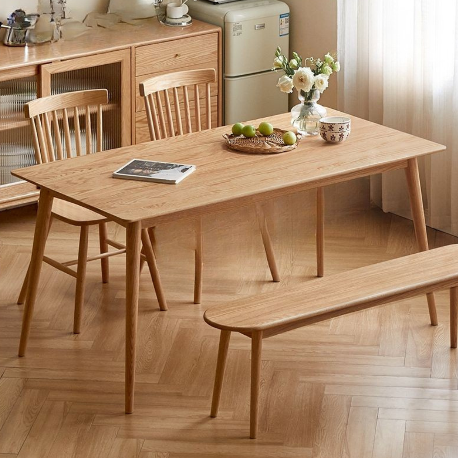 Oak Solid Wood Rectangular Nordic Dining table