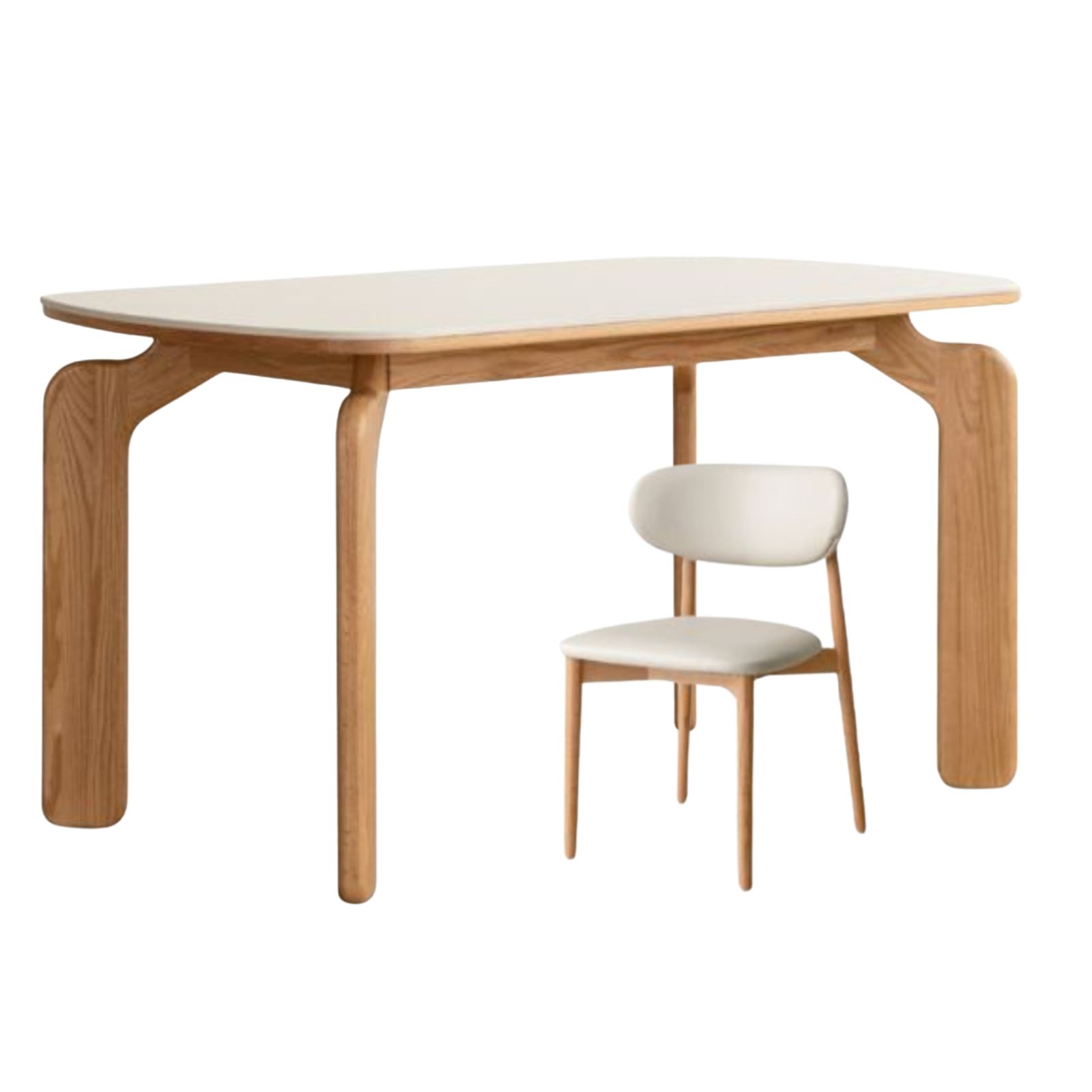 Oak Solid Wood Modern Rock Plate Dining Table