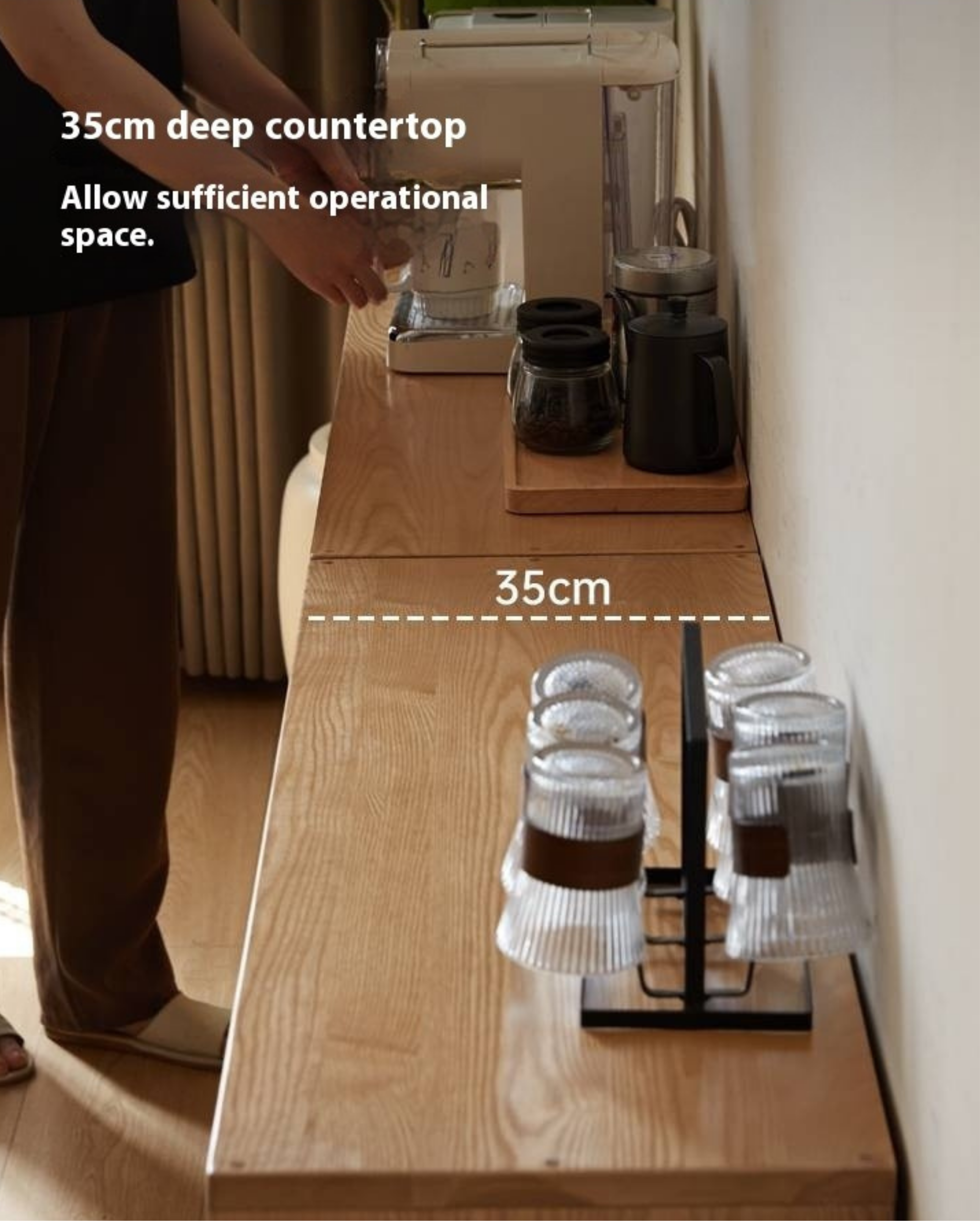 Ash Solid Wood Glass Storage Cabinet