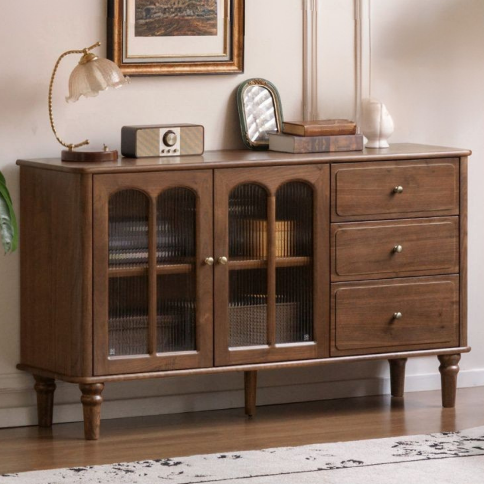 Black Walnut Solid Wood American Retro Sideboard