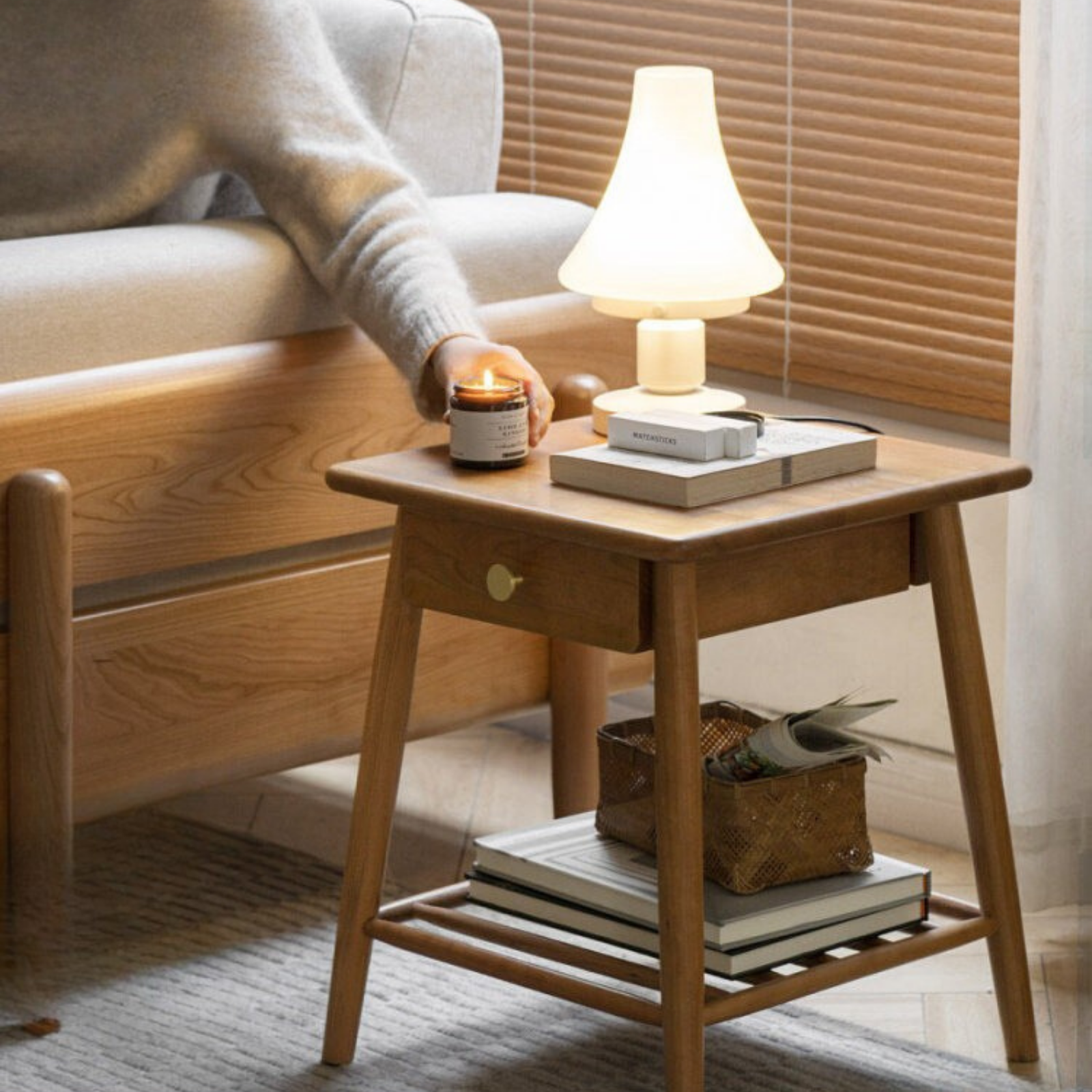 Сherry Solid Wood Side Table