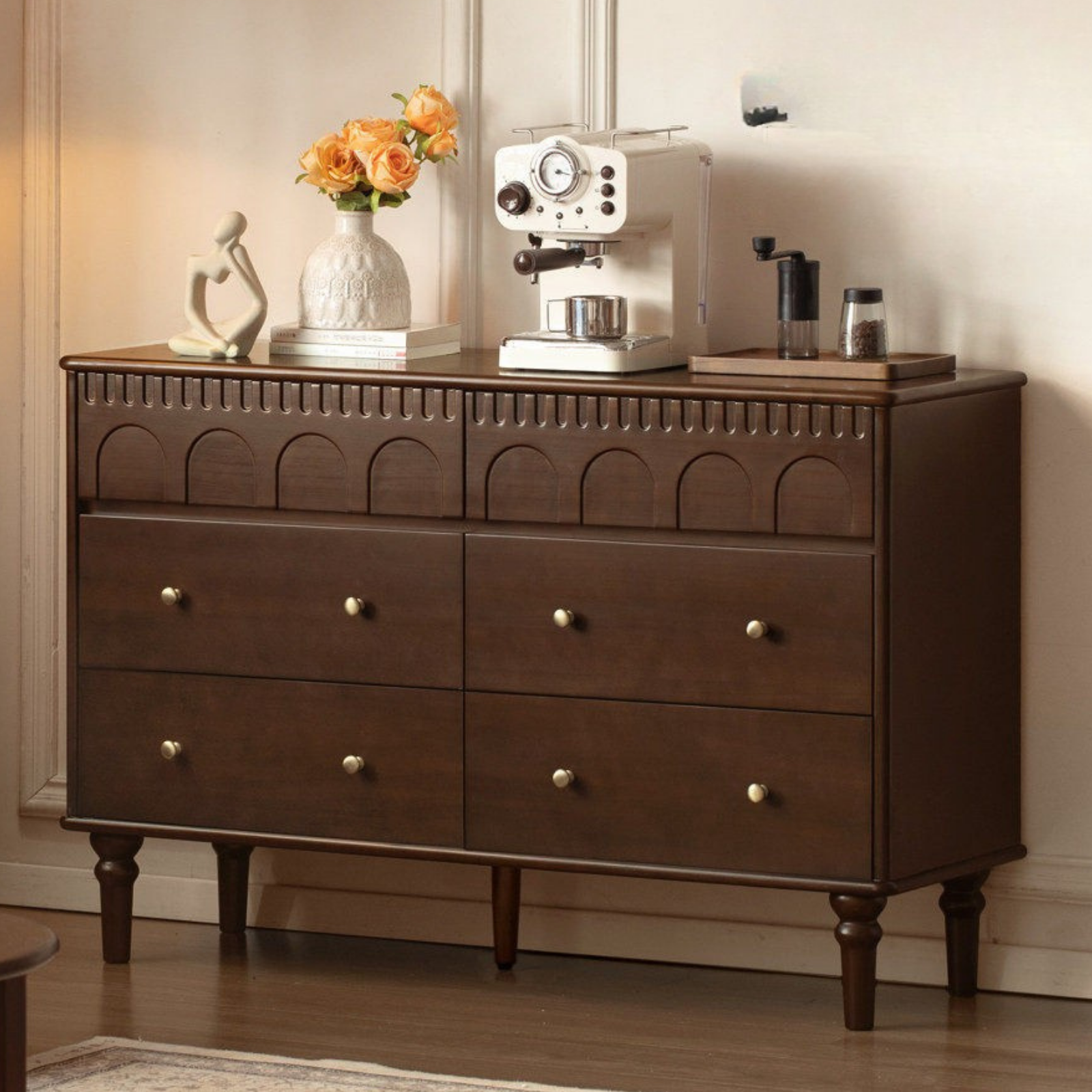 Poplar Solid Wood Retro Style Bucket Cabinet