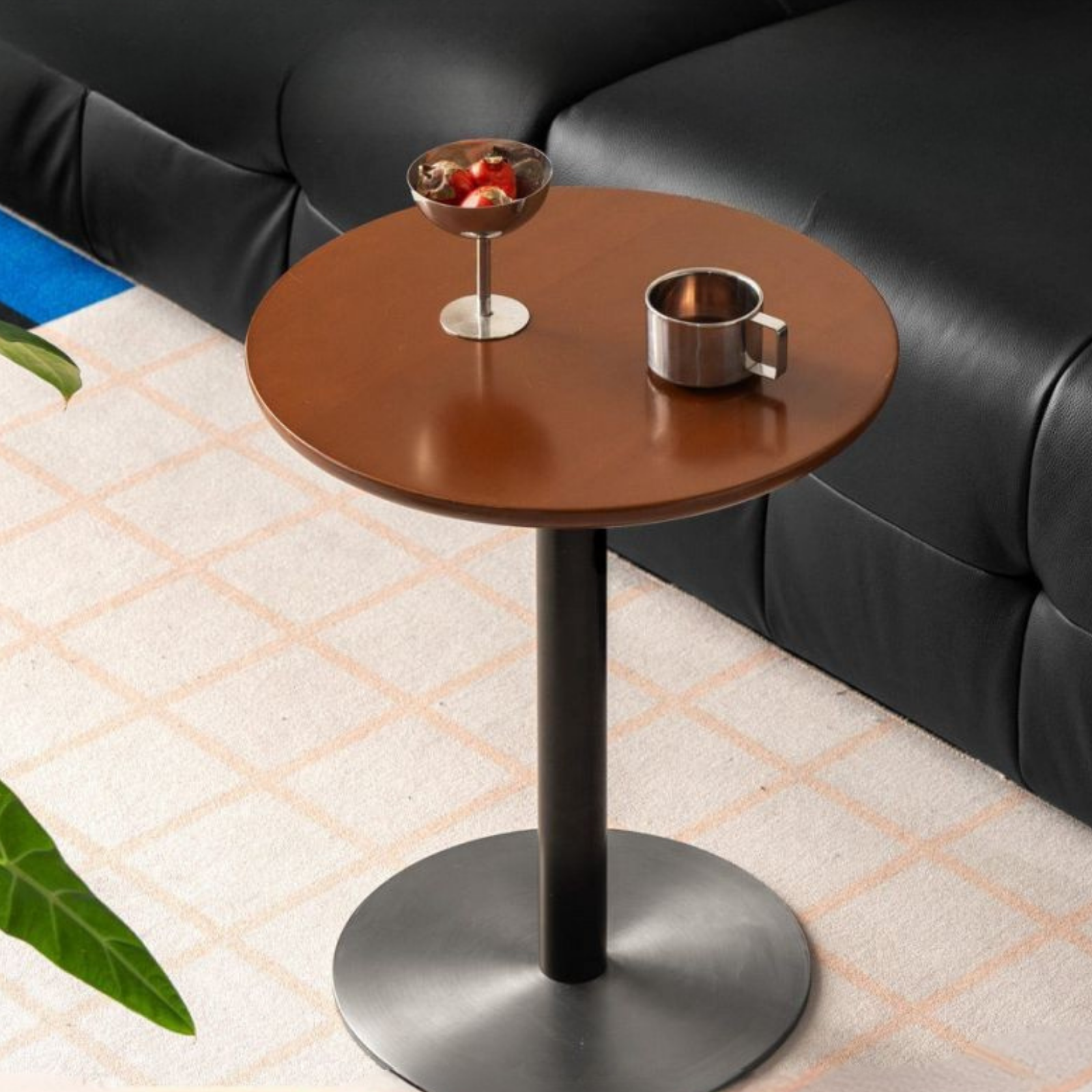 Poplar Solid Wood Vintage Style Adjustable Side Table