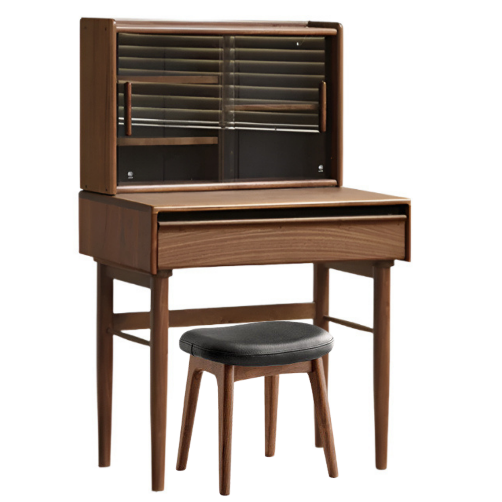 Black Walnut Solid Wood Light Luxury Vanity Table.