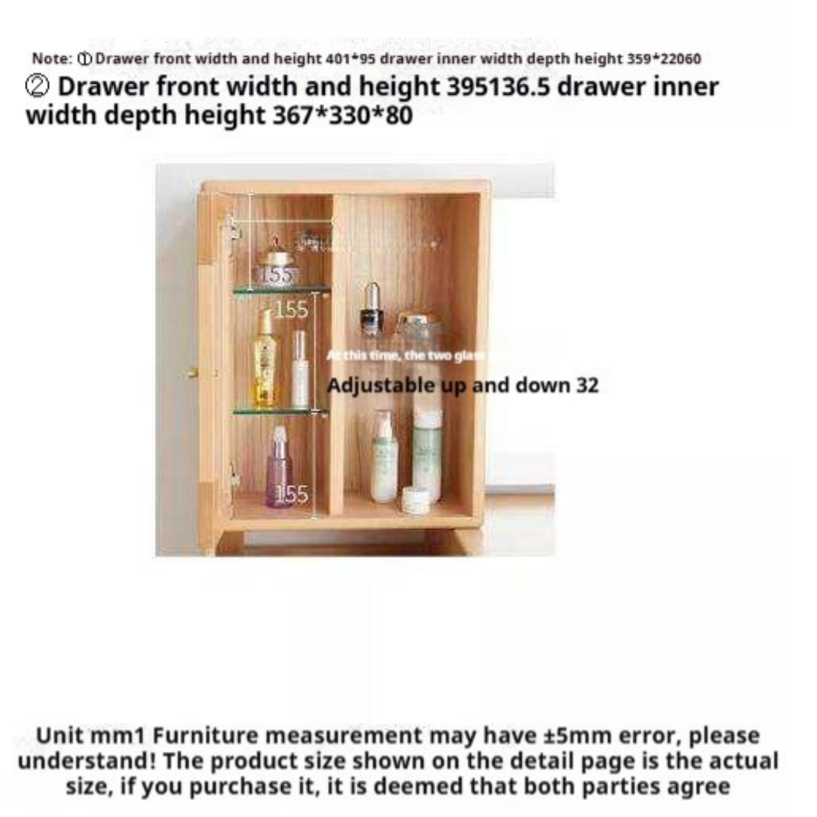 Beech Solid Wood Modern Vanity Table.