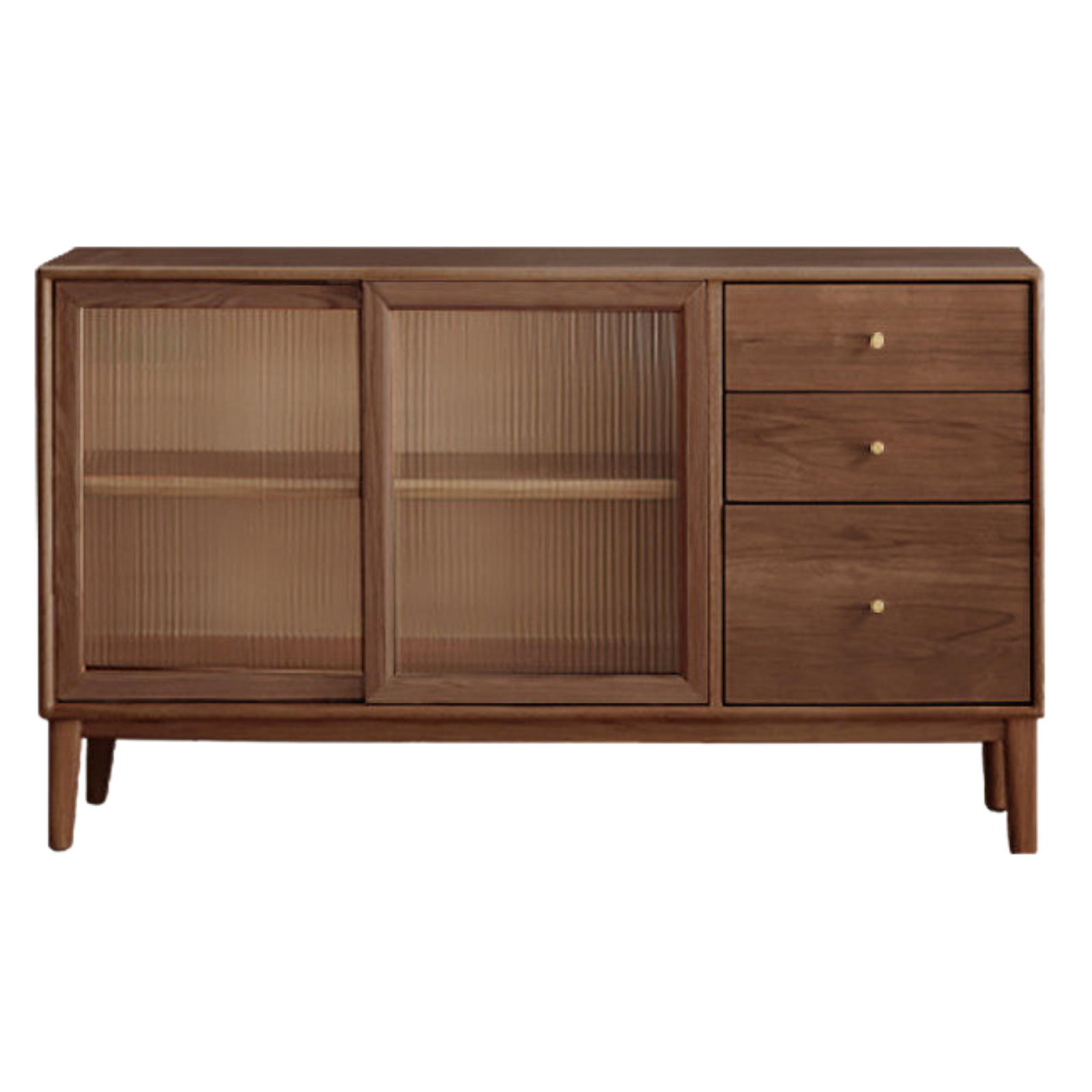 Solid Rubberwood, Oak Solid Wood Sideboard, Buffet Cabinet