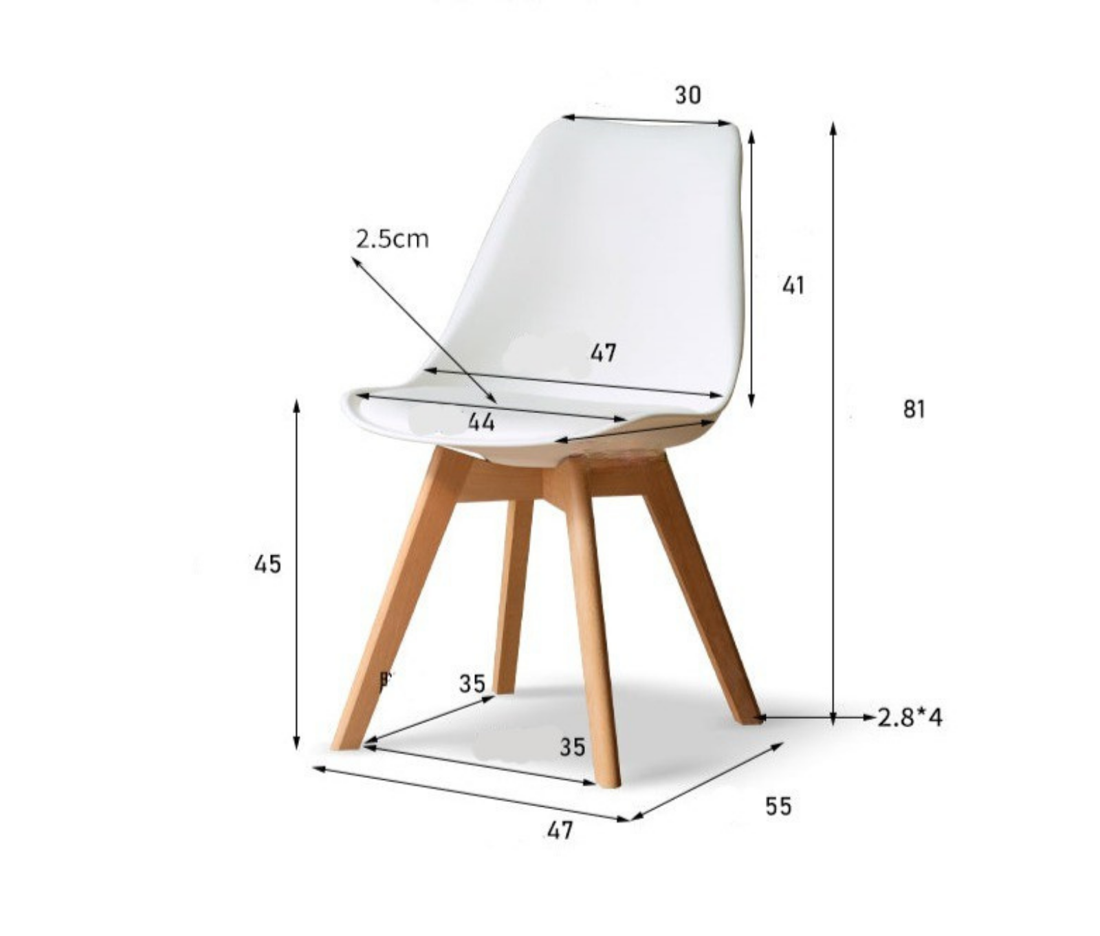 Set 4 pcs Oak, Beech Solid Wood Eames Chair