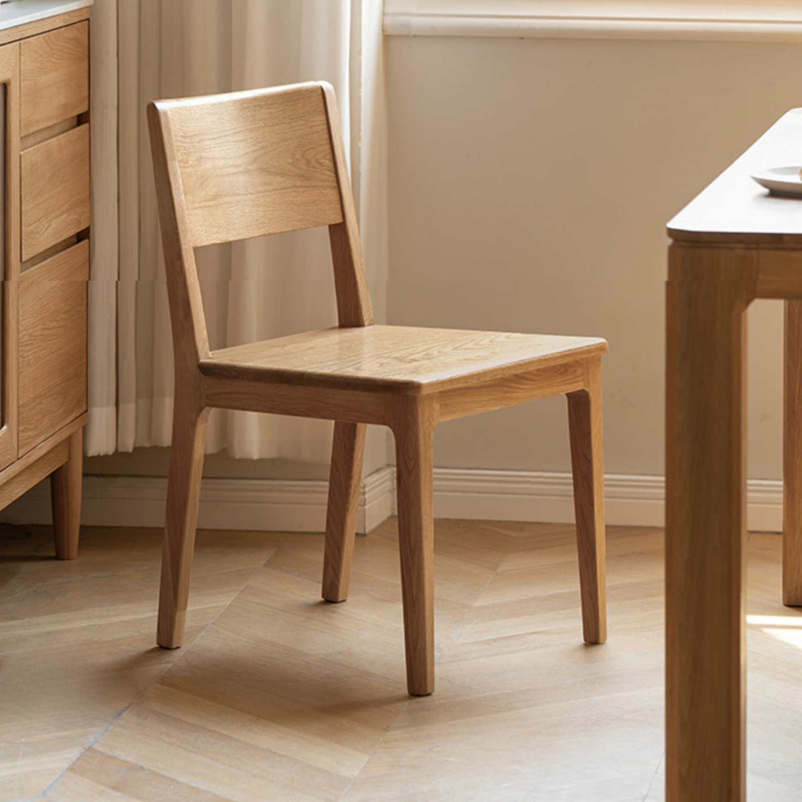 Set 4 pcs Black Walnut, Ash, Oak, Beech, Solid RubberWood - Dining Chair Modern