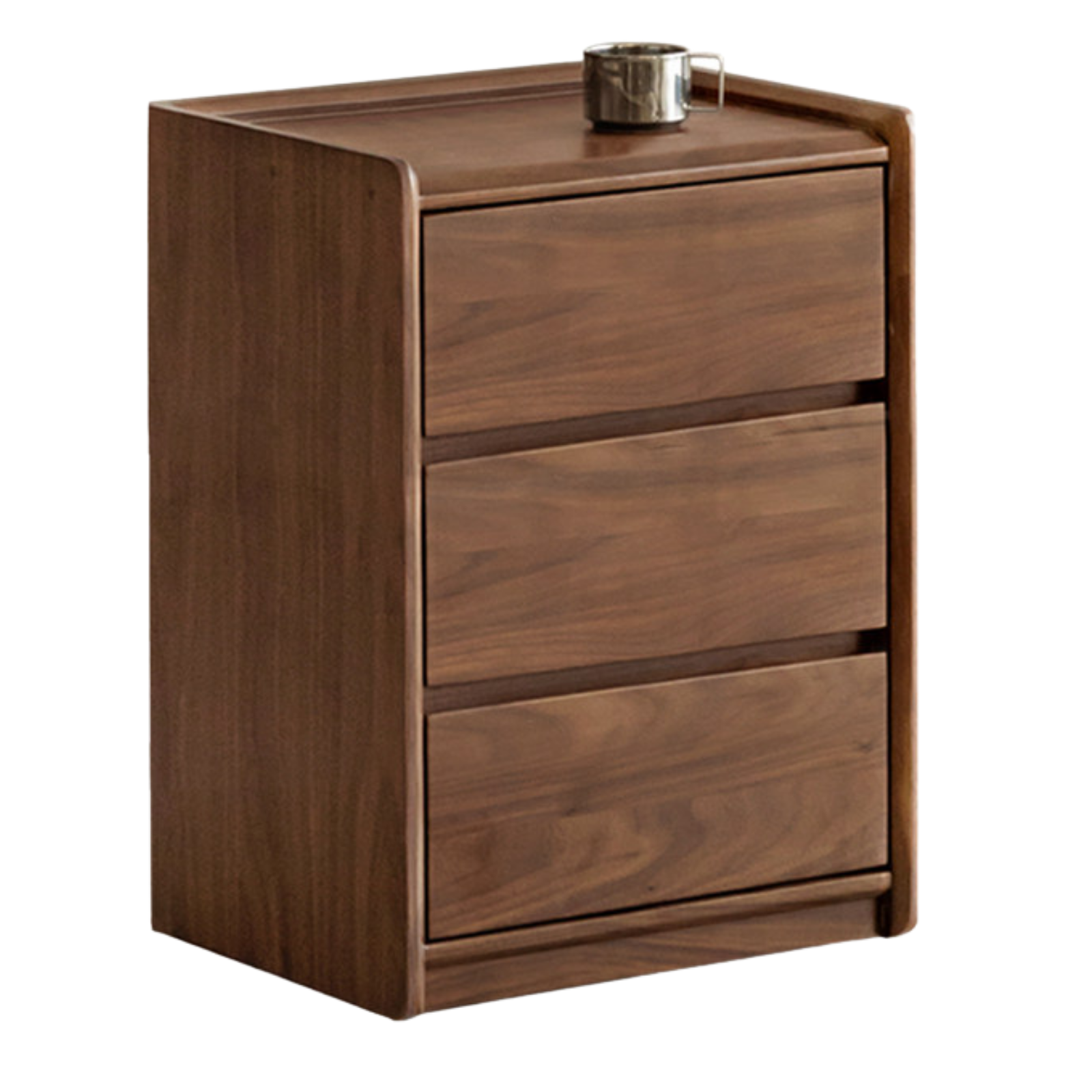 Black Walnut, Sandalwood Solid Wood Nightstand.