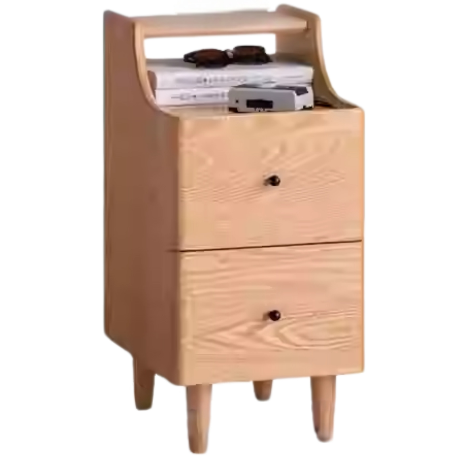 Ash, Oak Solid Wood, Solid RubberWood Modern Nightstand.