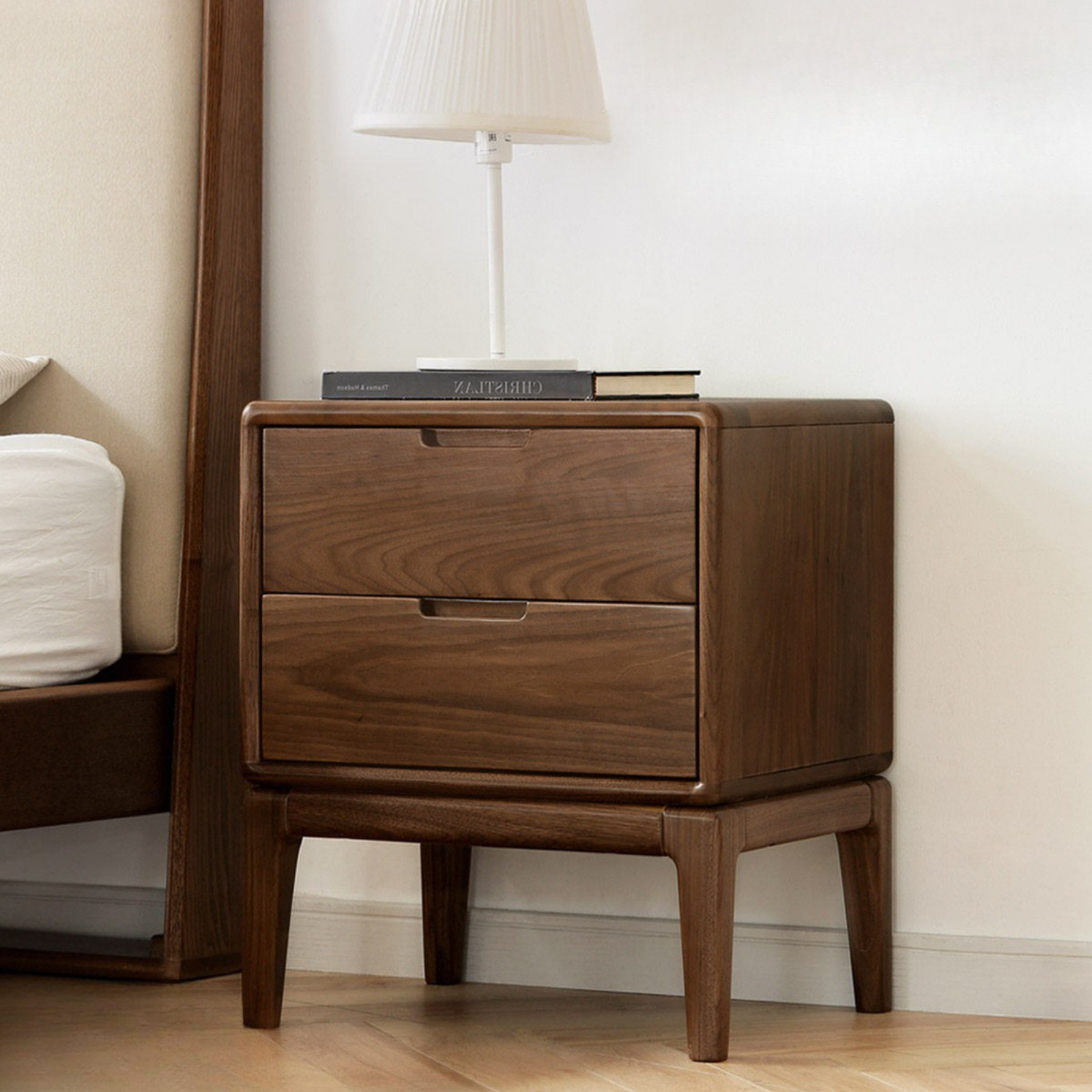 Black Walnut, Ash Solid Wood Nordic Modern Nightstand