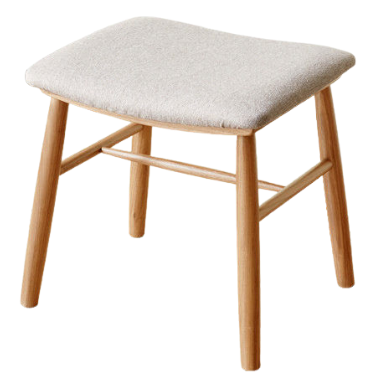 Black Walnut, Oak Solid Wood, Sandalwood Square Makeup Stool