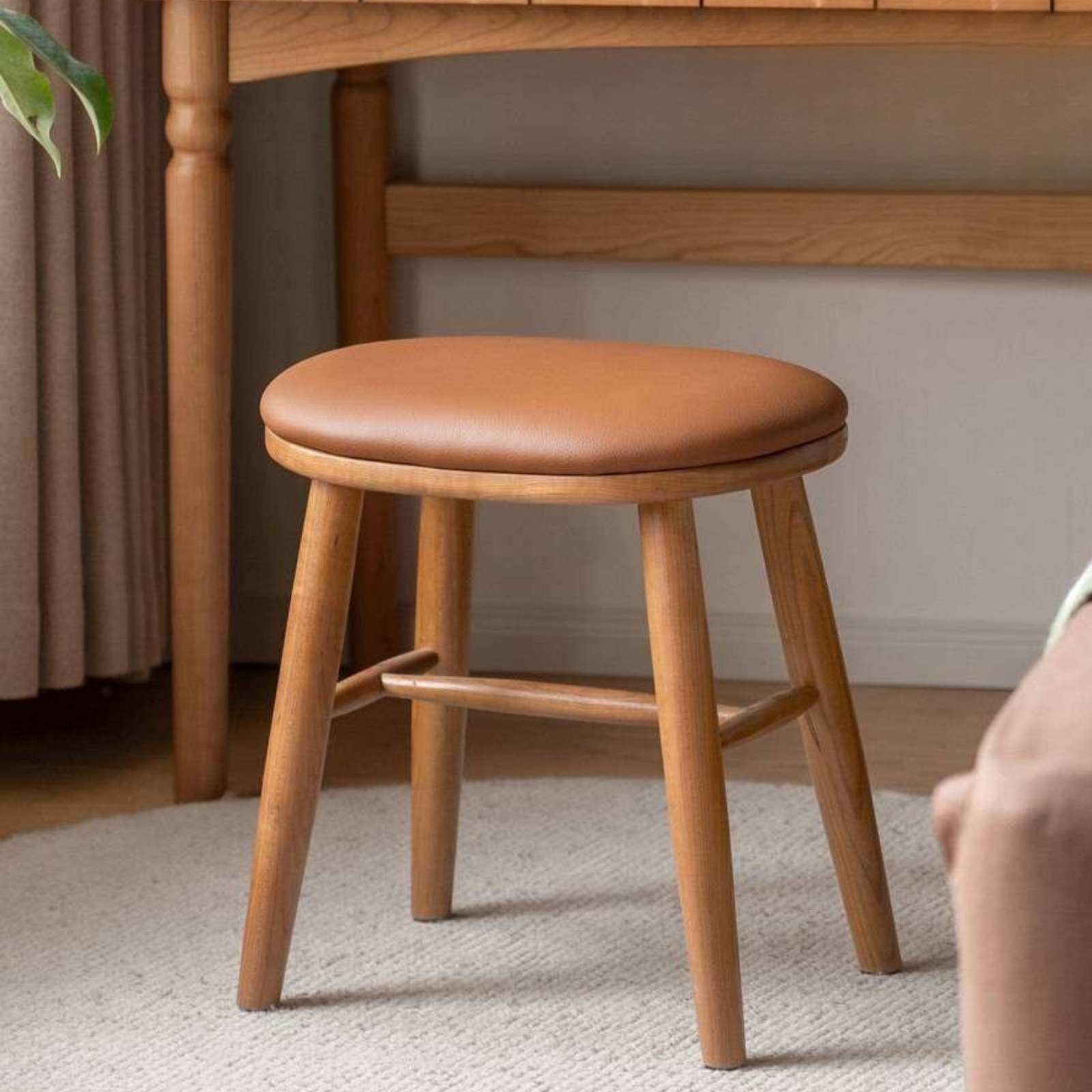 Ash, Cherry Solid Wood Dressing Stool