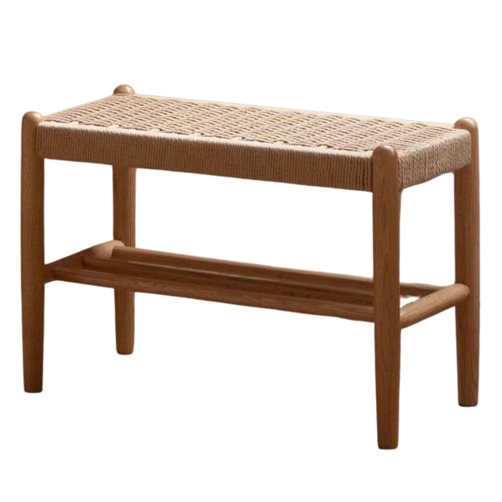 Oak Solid Wood Modern Rope Shoe Bench