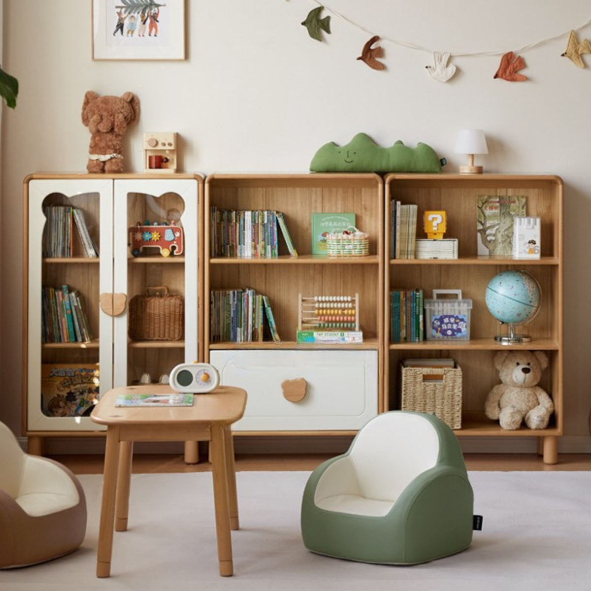 Beech Solid Wood Children's Bookshelf
