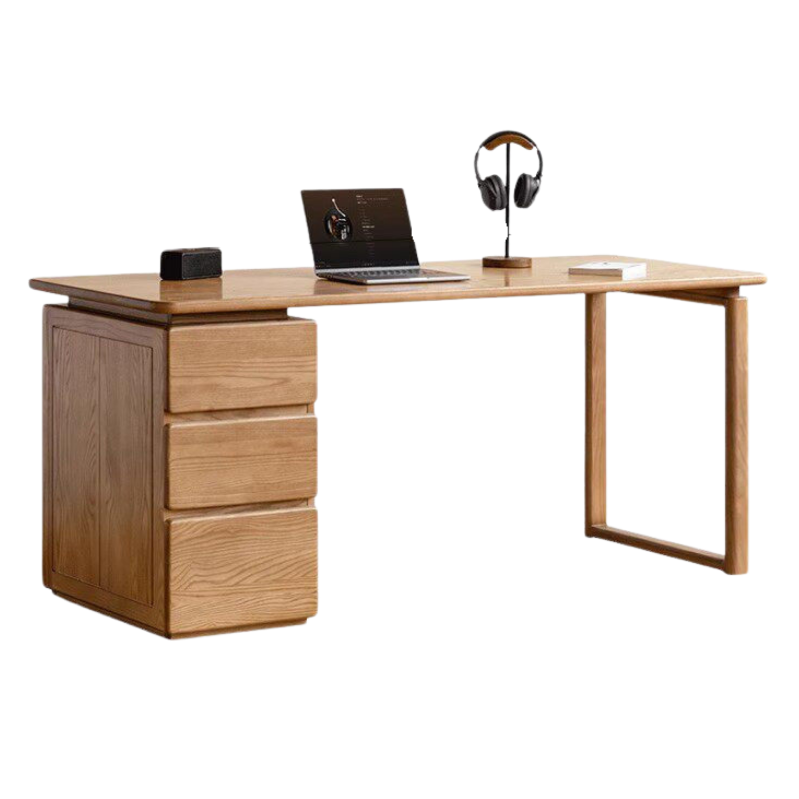 Ash Solid Wood Modern Study Table With Drawer