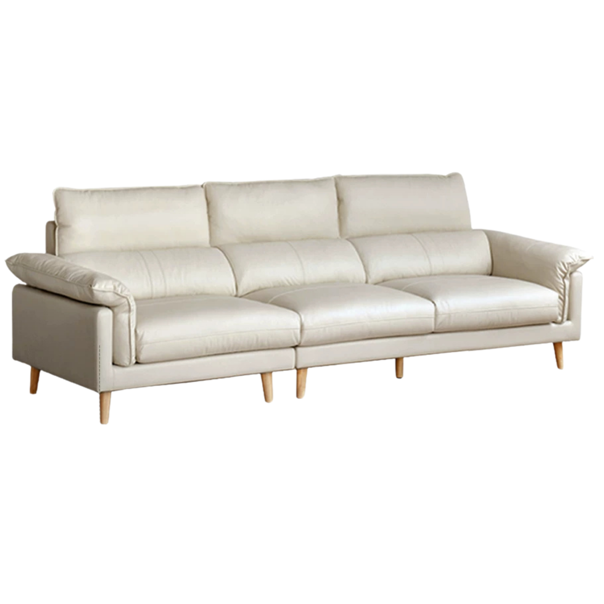 Genuine Leather Relaxed Deep-Seat high backrest Sofa