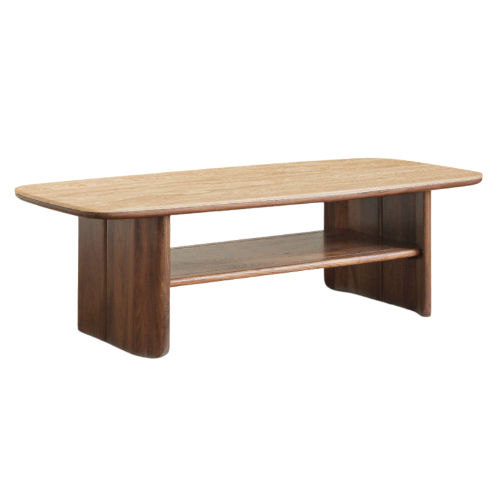 Black Walnut, Oak, Сherry Solid Wood, Solid Rubberwood Rock Plate Coffee Table