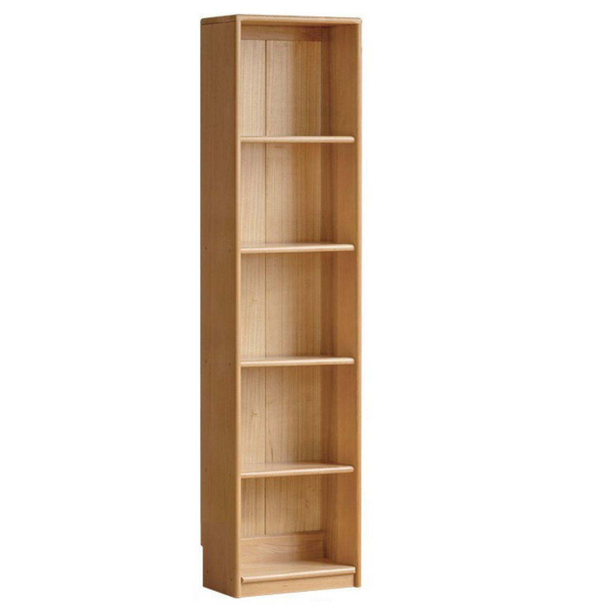 Oak, Beech Solid Wood, Solid RubberWood Kids Corner Bookcase, Narrow Floor-to-Wall Storage