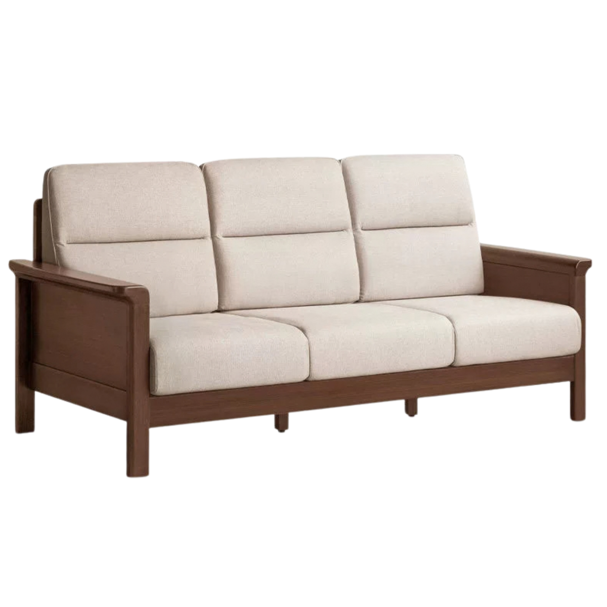 Black Walnut, Golden Rosewood Solid Wood Mid-Century Modern Fabric Sofa with Removable Covers, Loveseat, Sectional and Armchair