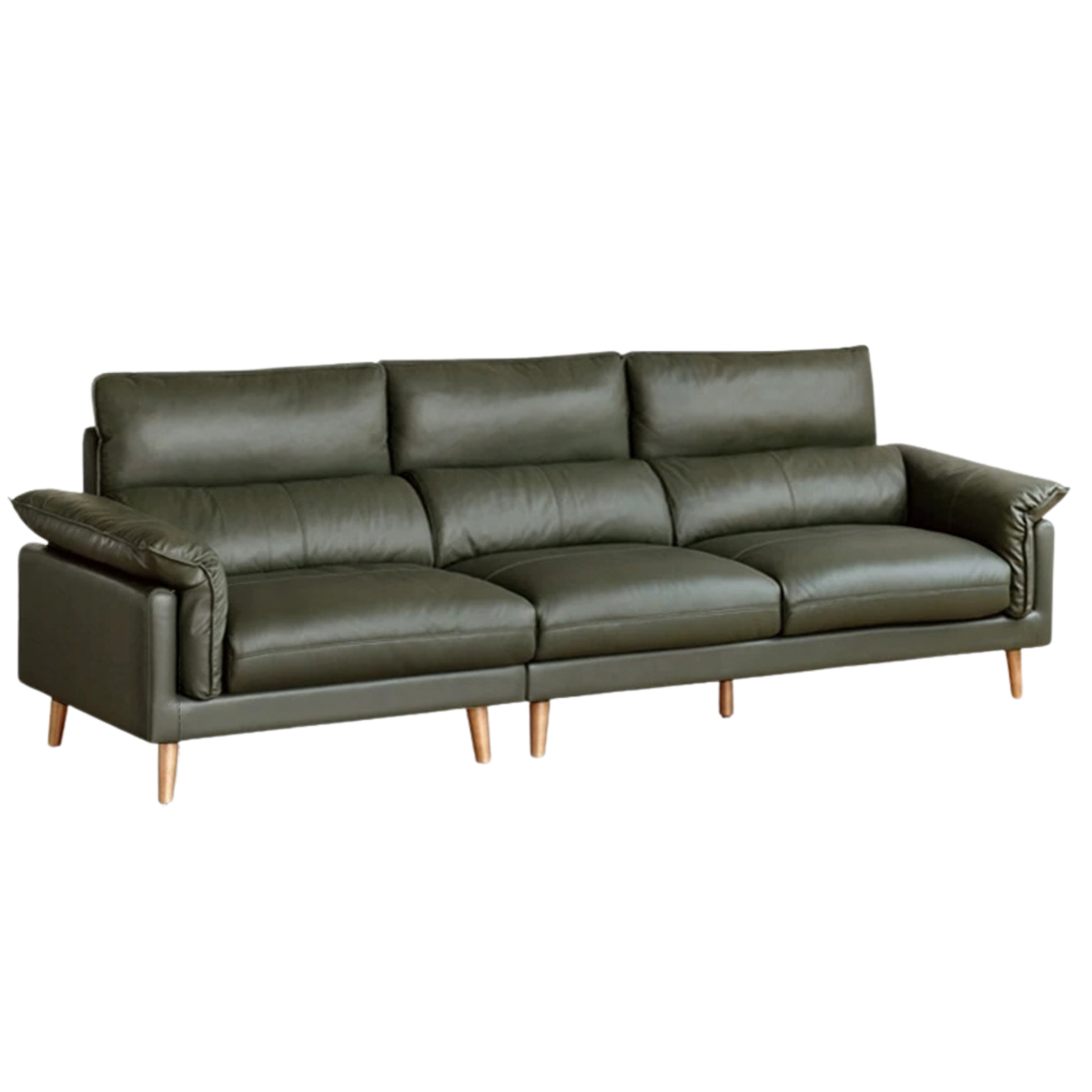 Genuine Leather Relaxed Deep-Seat high backrest Sofa