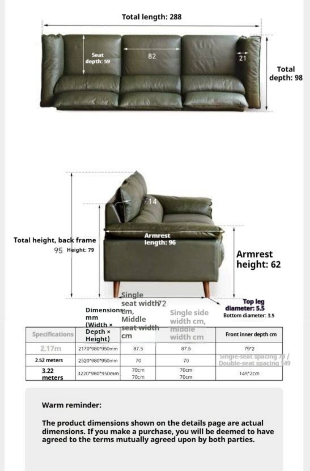 Genuine Leather Deep-Seat High-Back Sofa with Feather-Filled Cushions and Beech Wood Legs