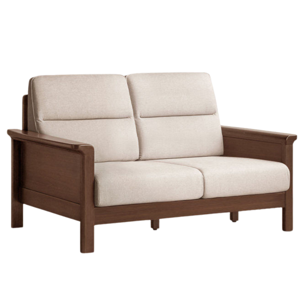 Black Walnut, Golden Rosewood Solid Wood Mid-Century Modern Fabric Sofa with Removable Covers, Loveseat, Sectional and Armchair