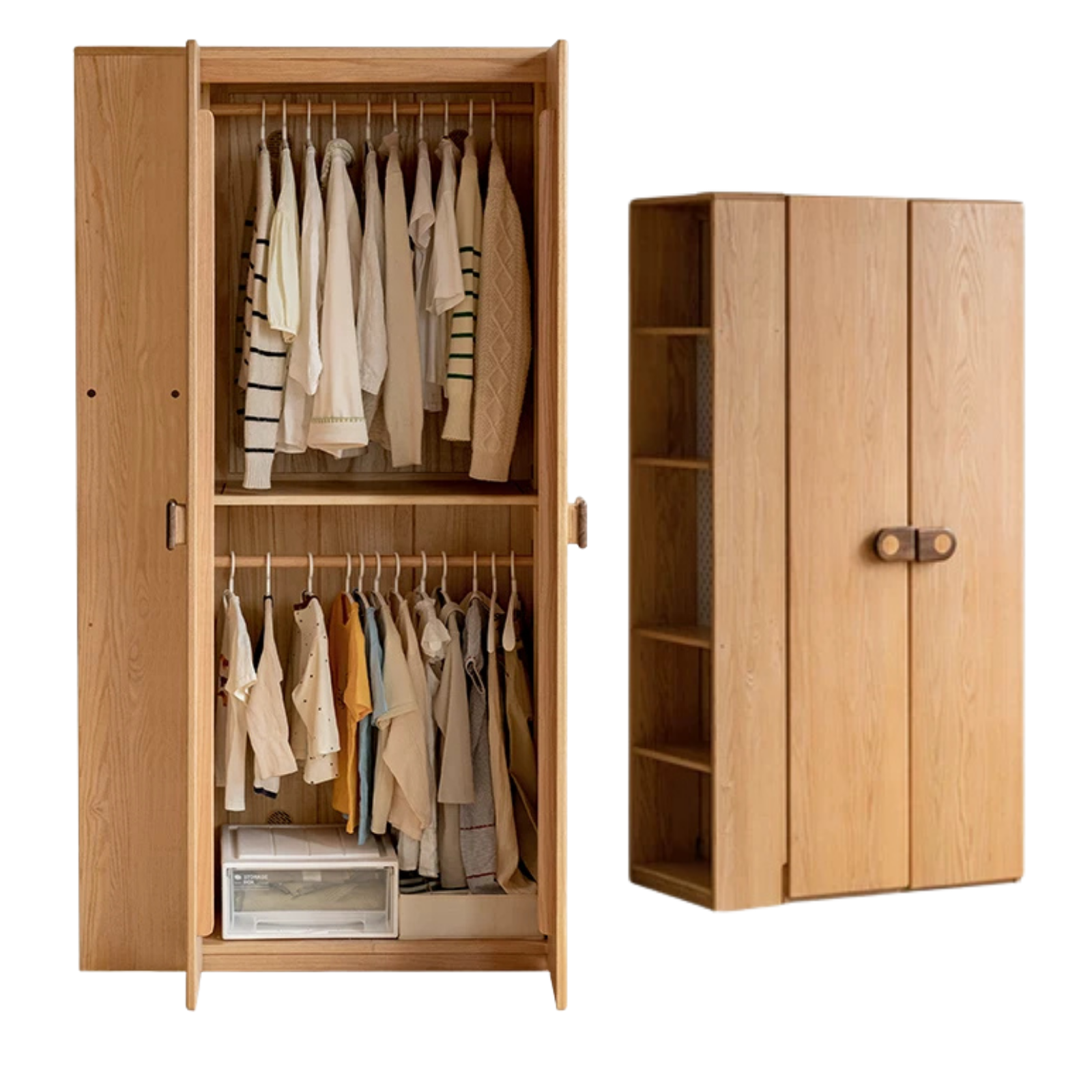 Oak Solid Wood Children's Wardrobe