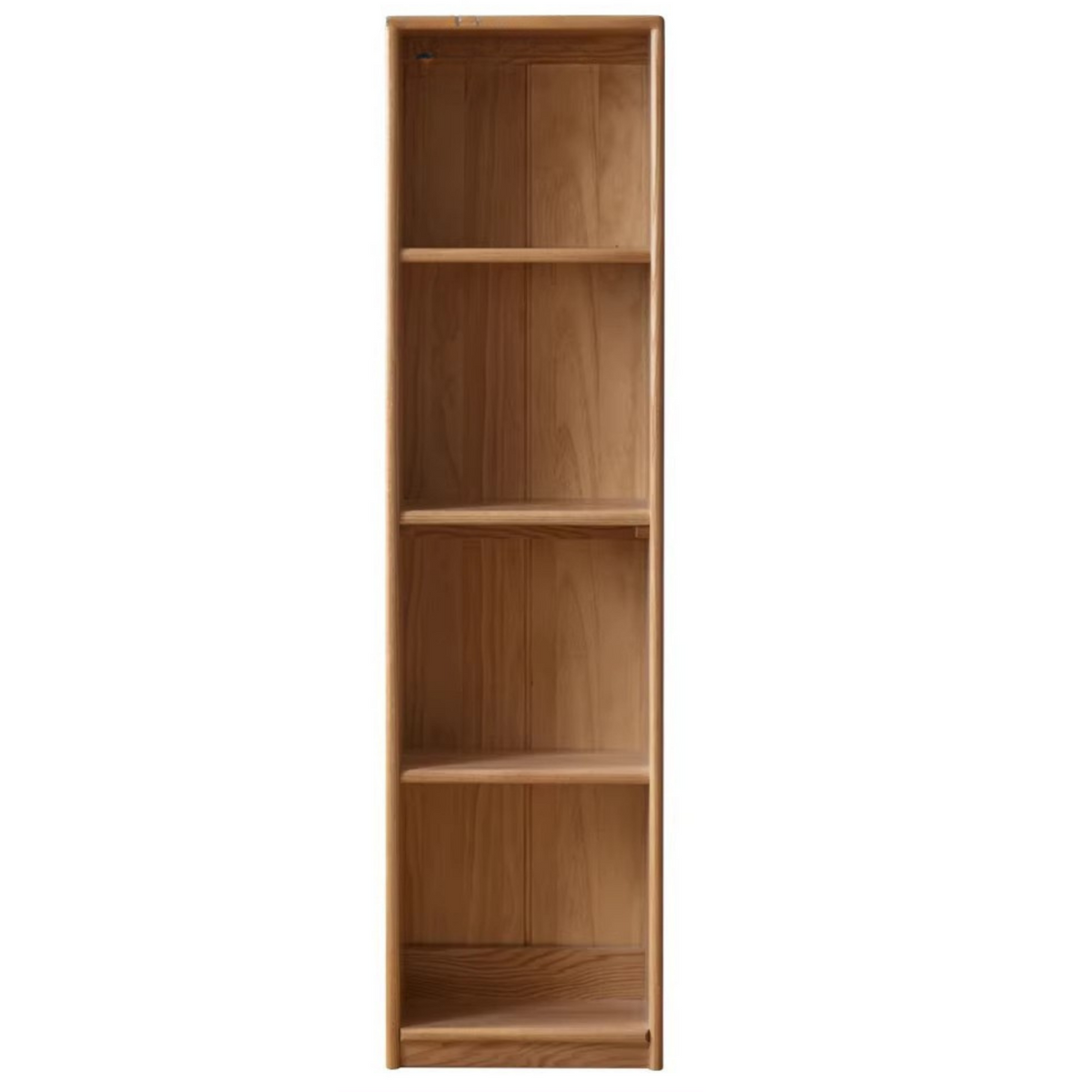 Oak, Beech Solid Wood, Solid RubberWood Kids Corner Bookcase, Narrow Floor-to-Wall Storage