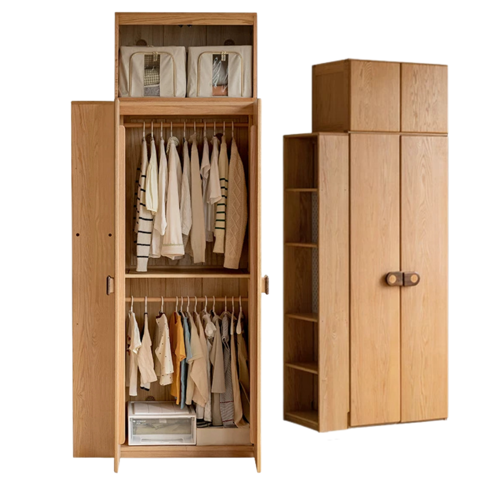 Oak Solid Wood Children's Wardrobe