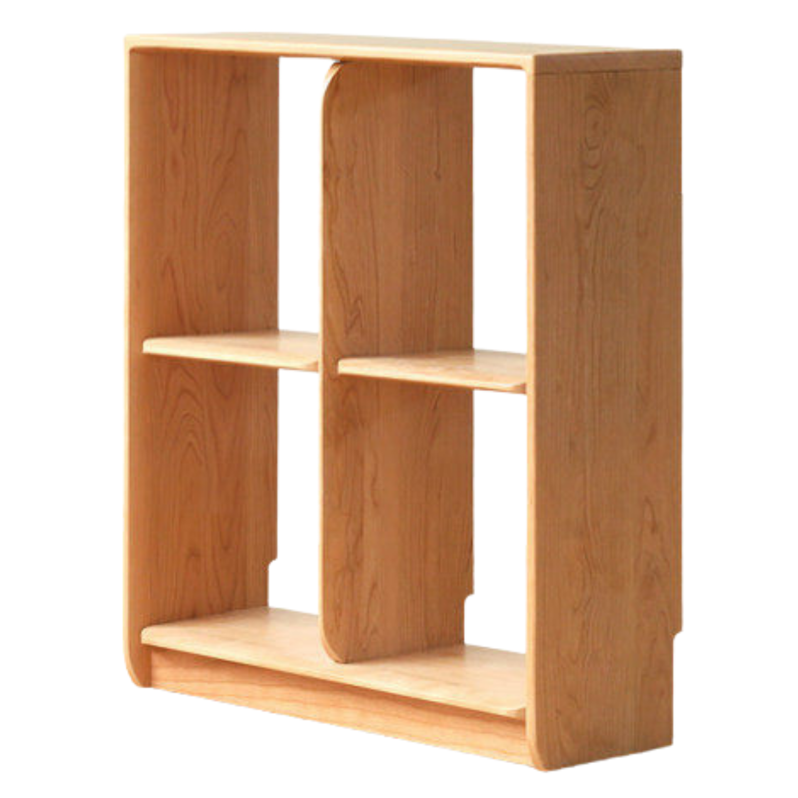 Cherry Solid Wood Freely Combinable Bookshelf with Floor-Standing Grid Design