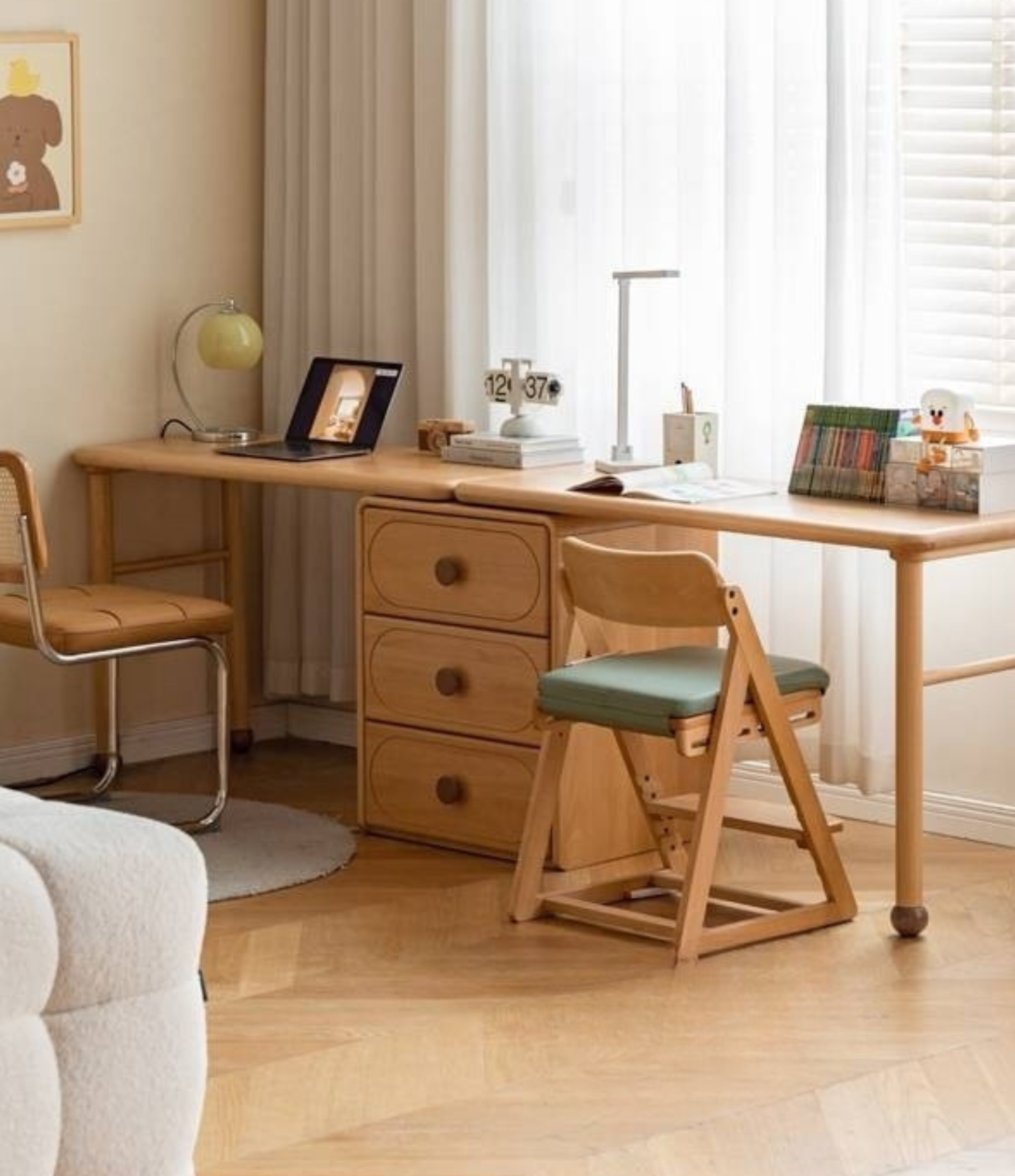 Beech Solid Wood Сhildren's Double Desk