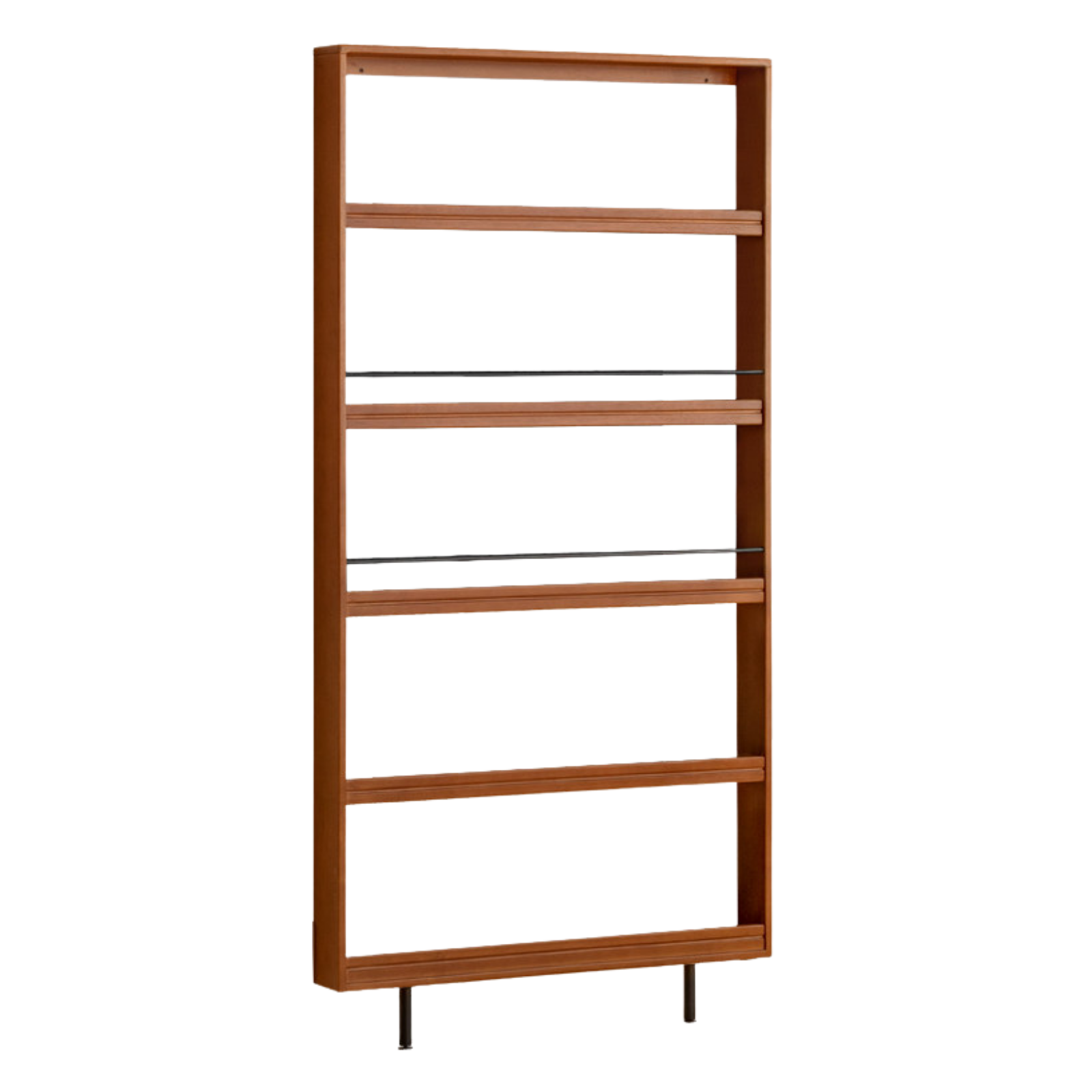 Solid Rubberwood Vintage Style Ultra-Thin Bookshelf