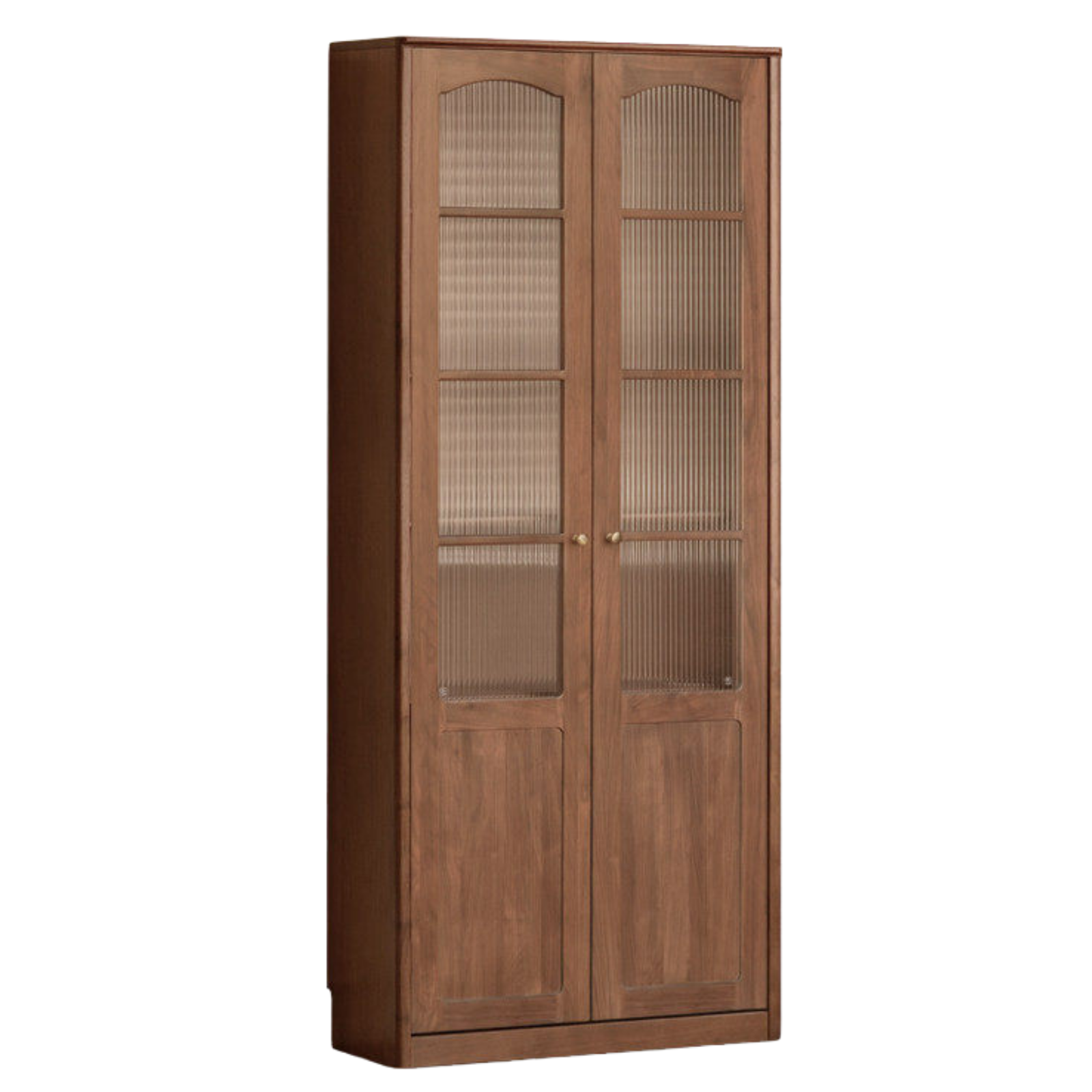 Black Walnut, Poplar Solid Wood French Retro Style Floor Standing Display Bookcase