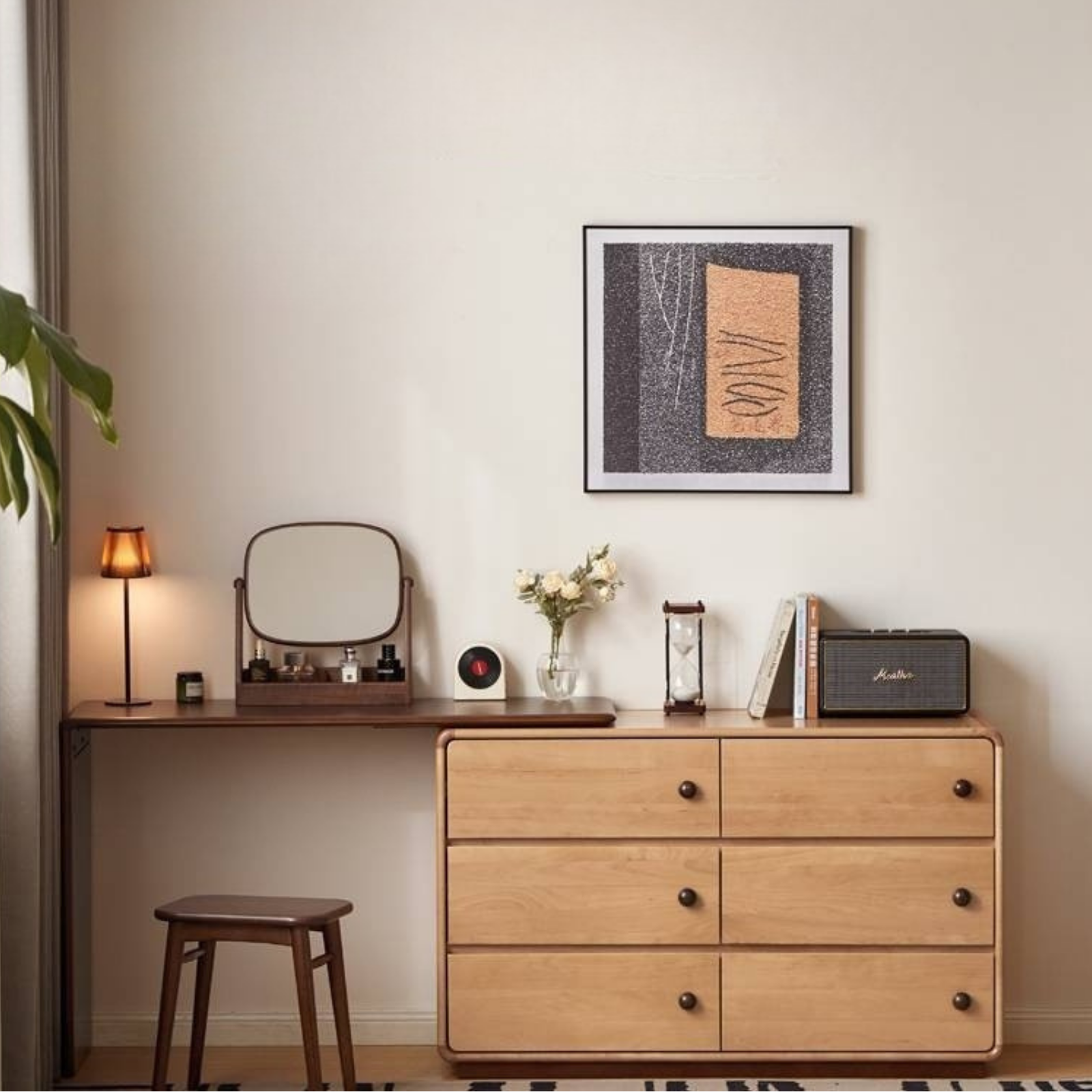 Beech Solid Wood Antique Style Vanity Table
