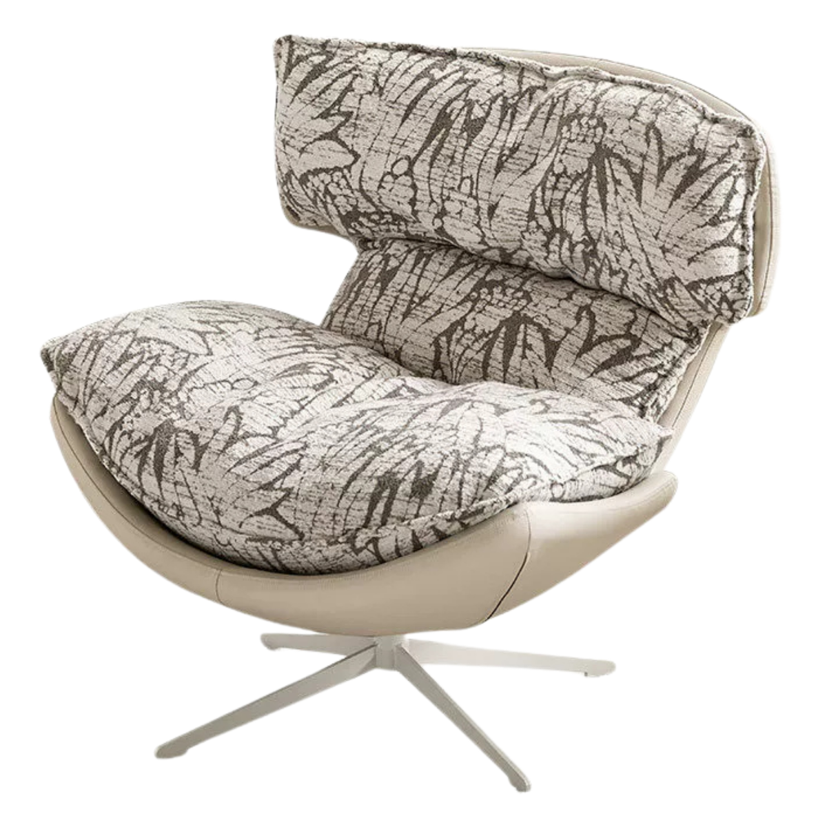 Swivel Lounge Chair with Textured Fabric