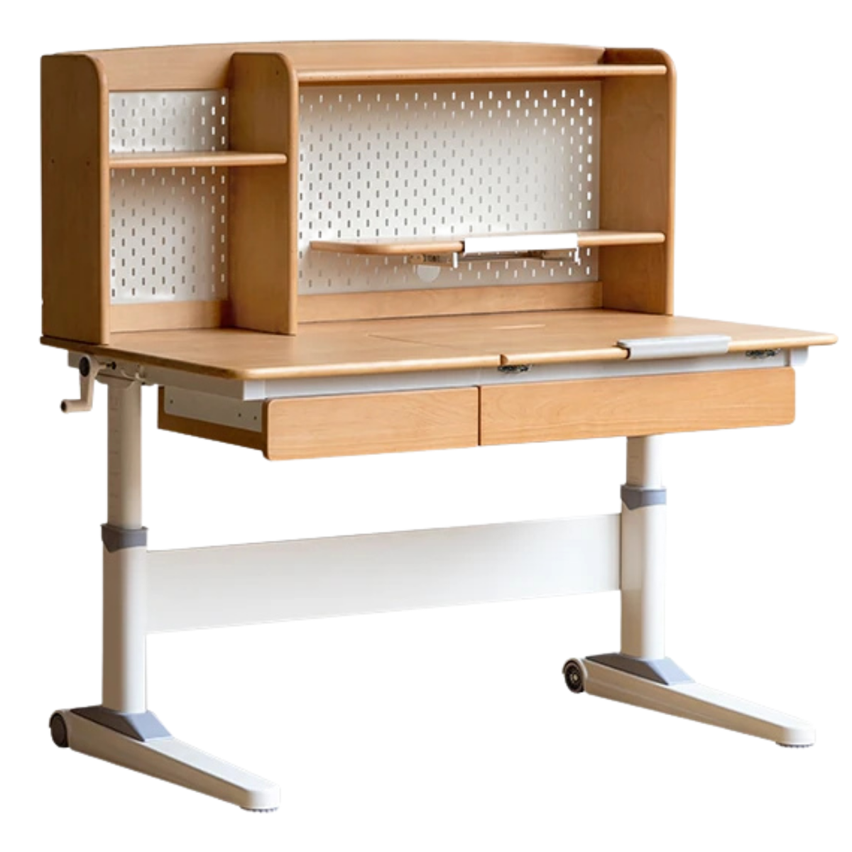 Beech Solid Wood Kids Raised and Lowered Study Table