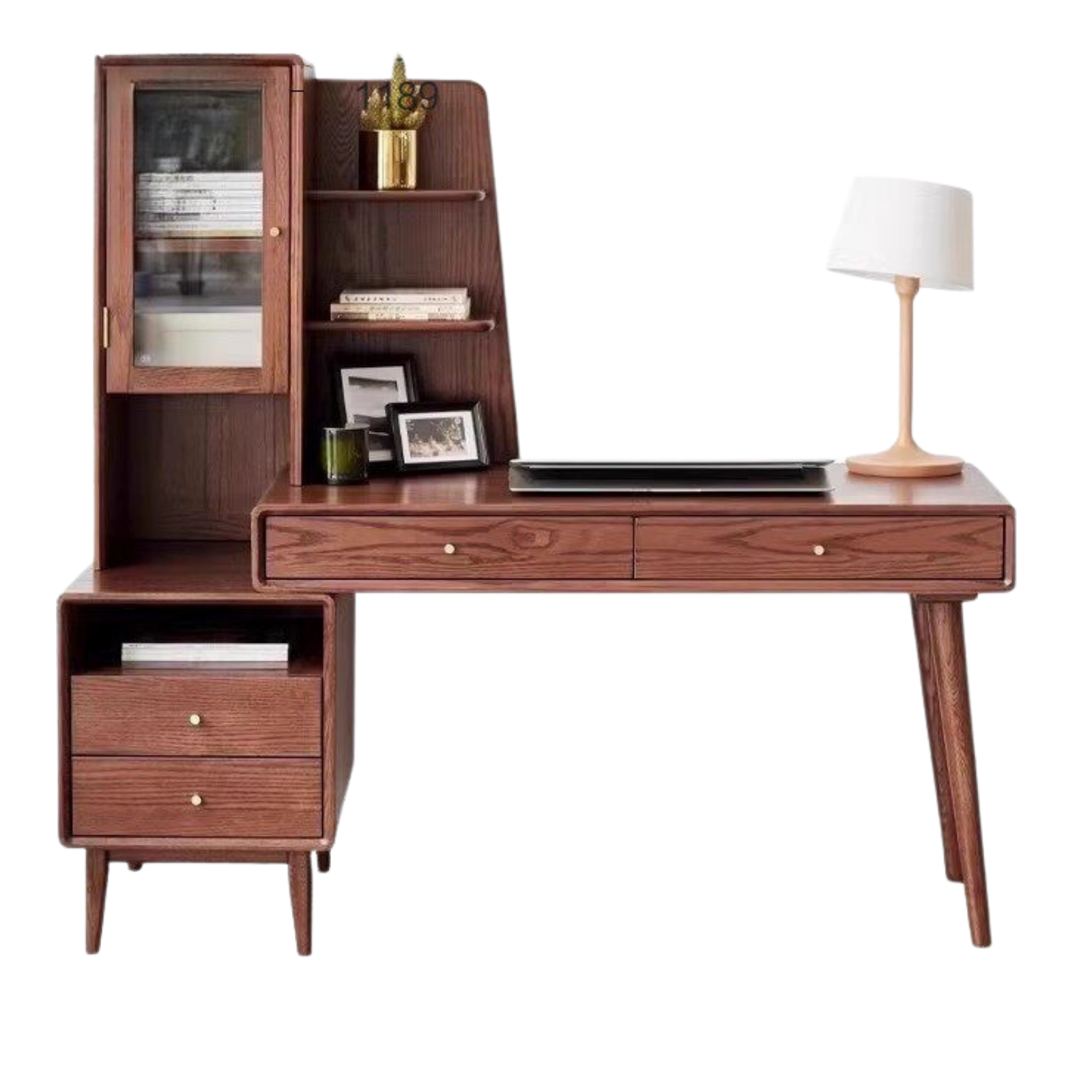 Oak Solid Wood Office Desk Combination