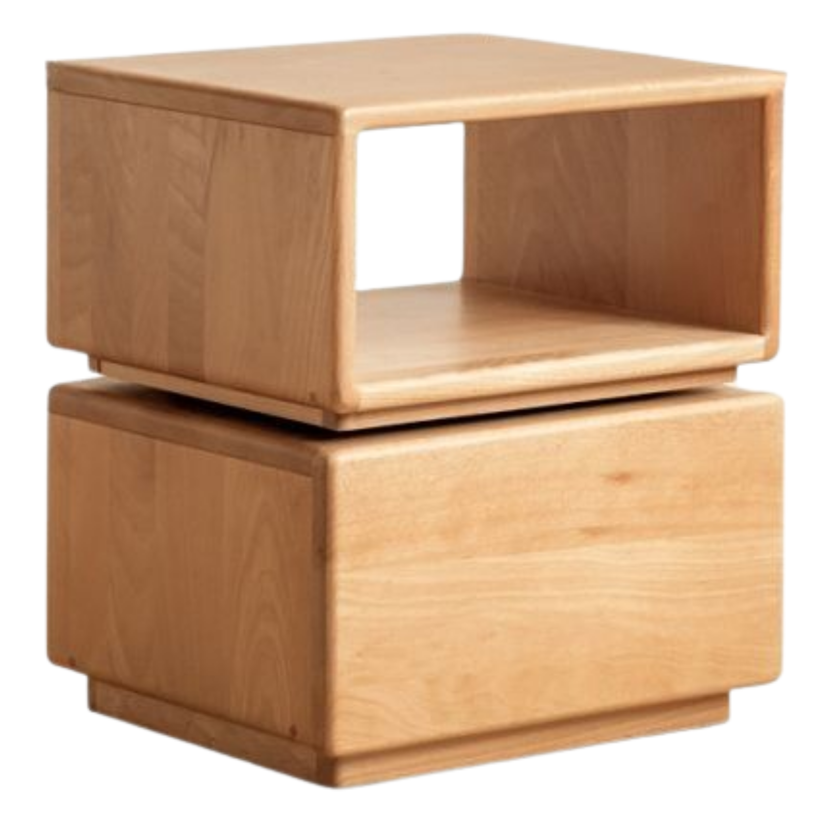 Beech Solid Wood Floor Rotating Side Table