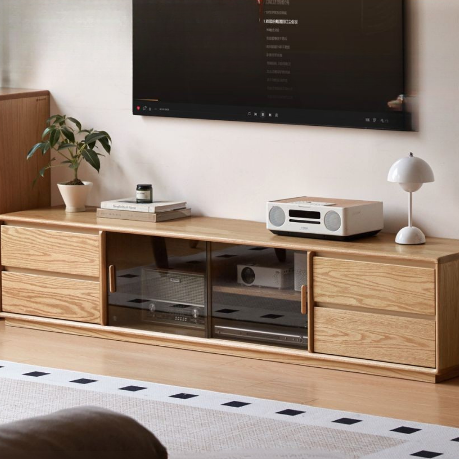 Oak Solid Wood Original Wood Style TV Cabinet