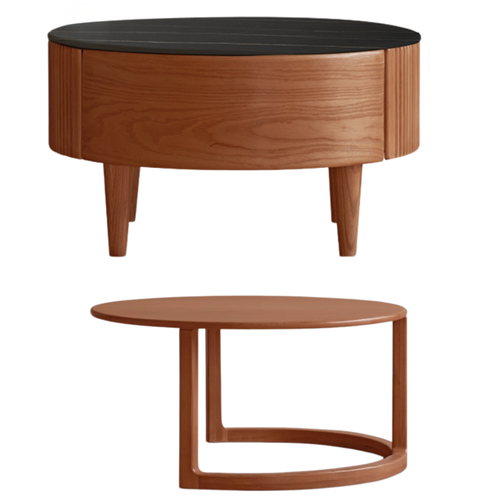 Ash Solid Wood Rock Plate Coffee Table