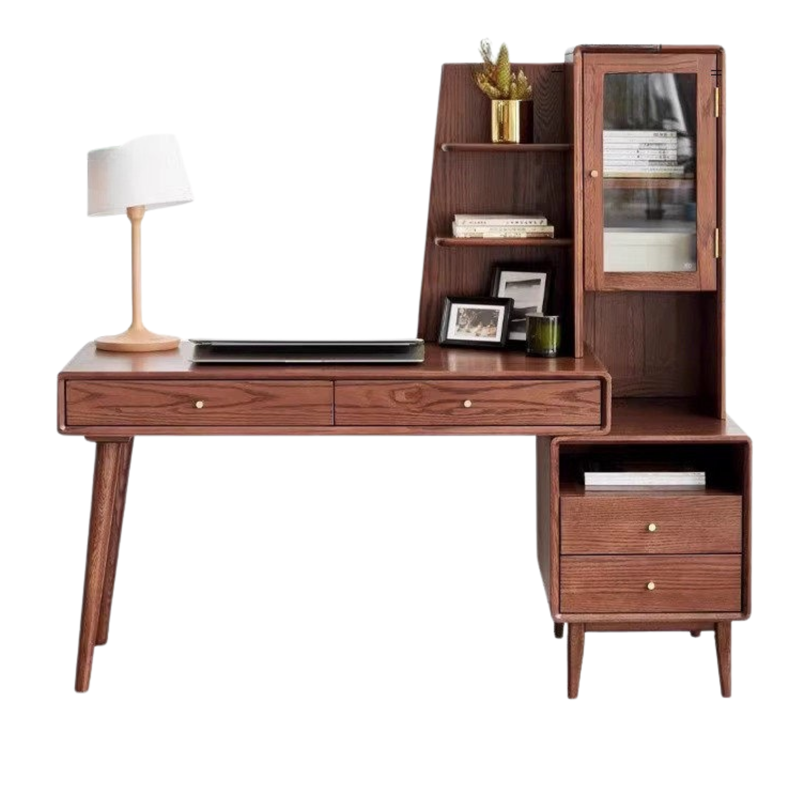 Oak Solid Wood Office Desk Combination