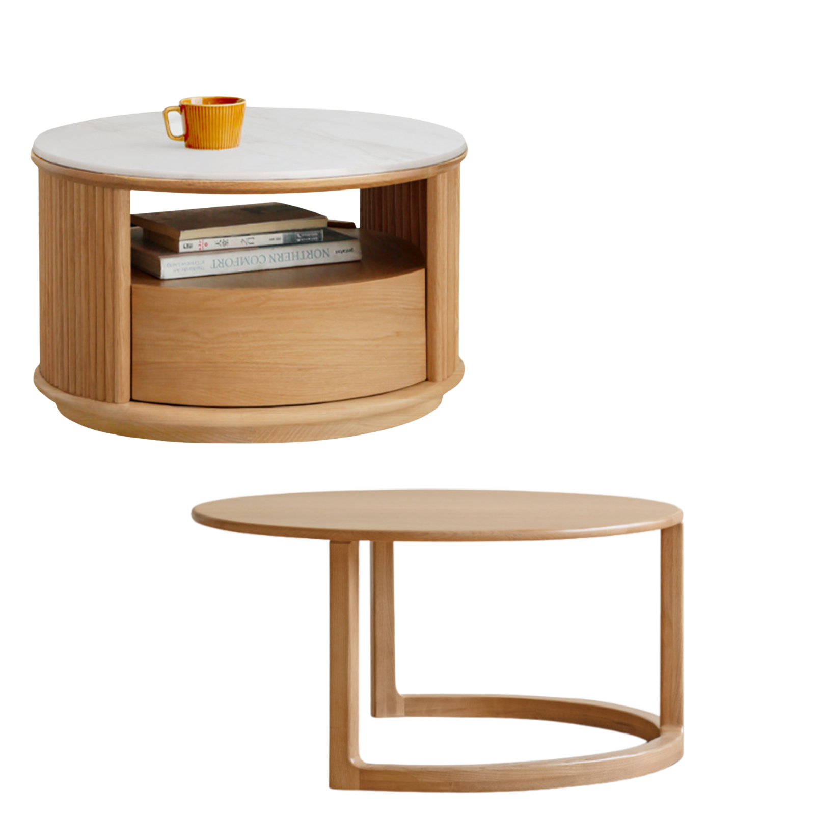 Ash Solid Wood Rock Plate Coffee Table