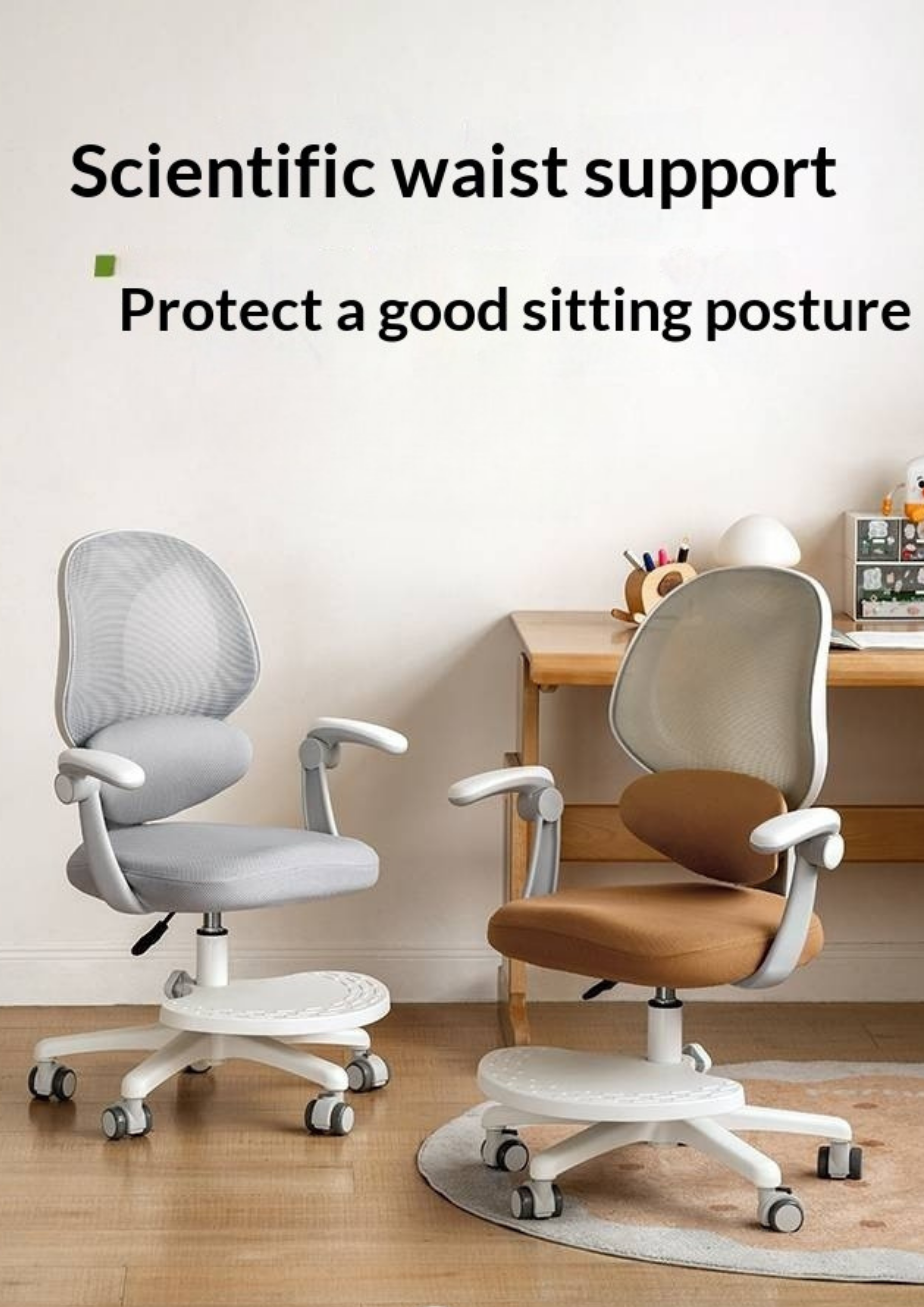 Children's Study Chair with Adjustable Backrest and Adjustable Lift