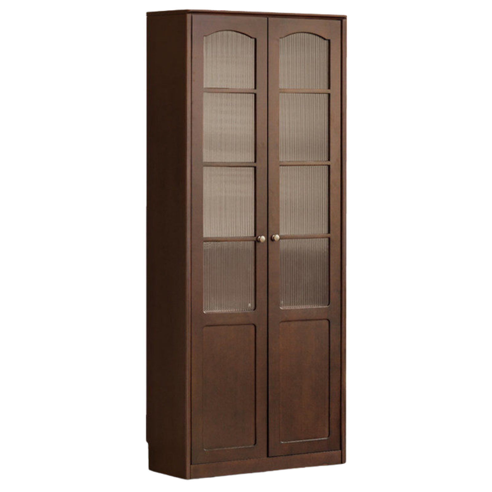 Black Walnut, Poplar Solid Wood Bookshelf and Display Cabinet with Vintage French Profile