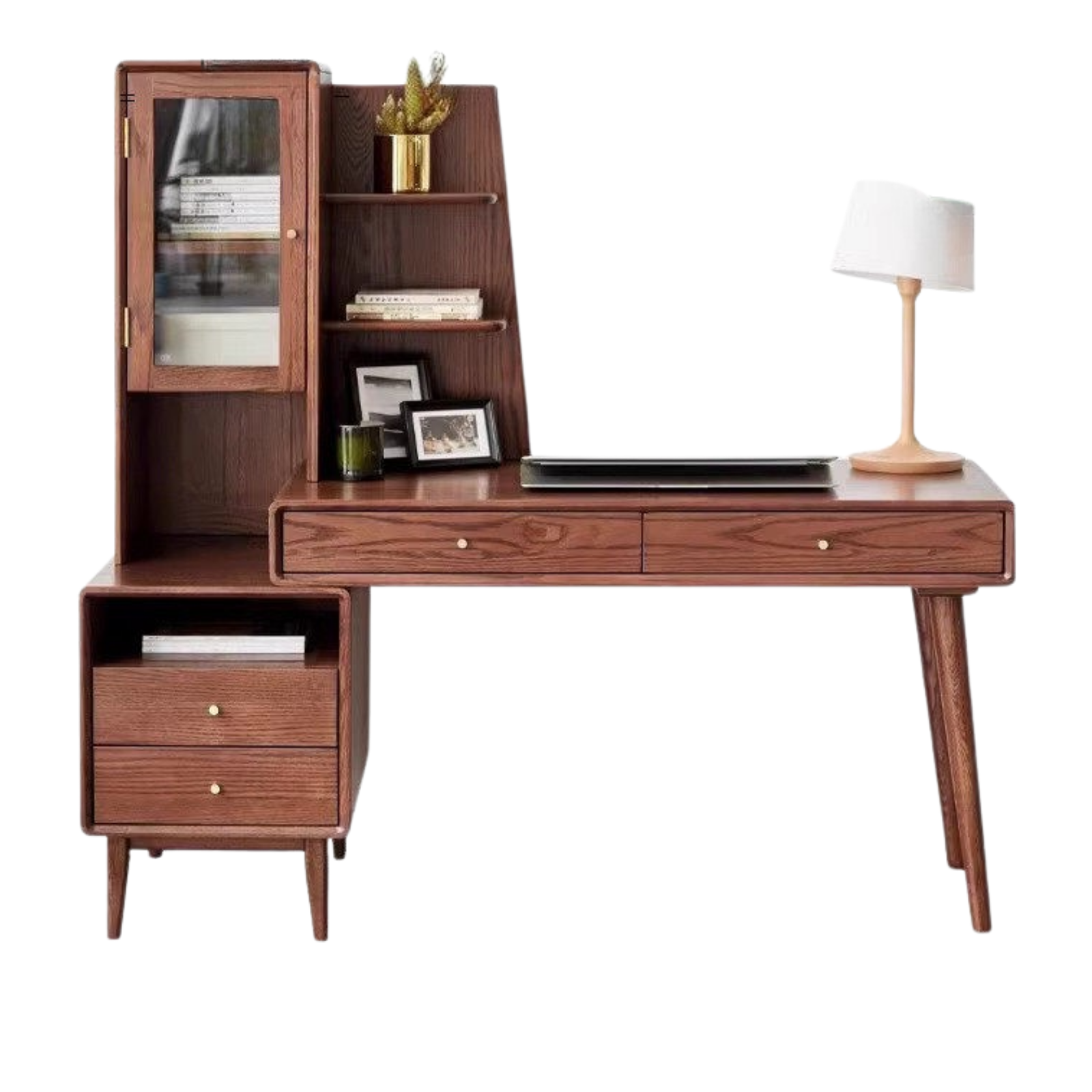 Oak Solid Wood Office Desk Combination