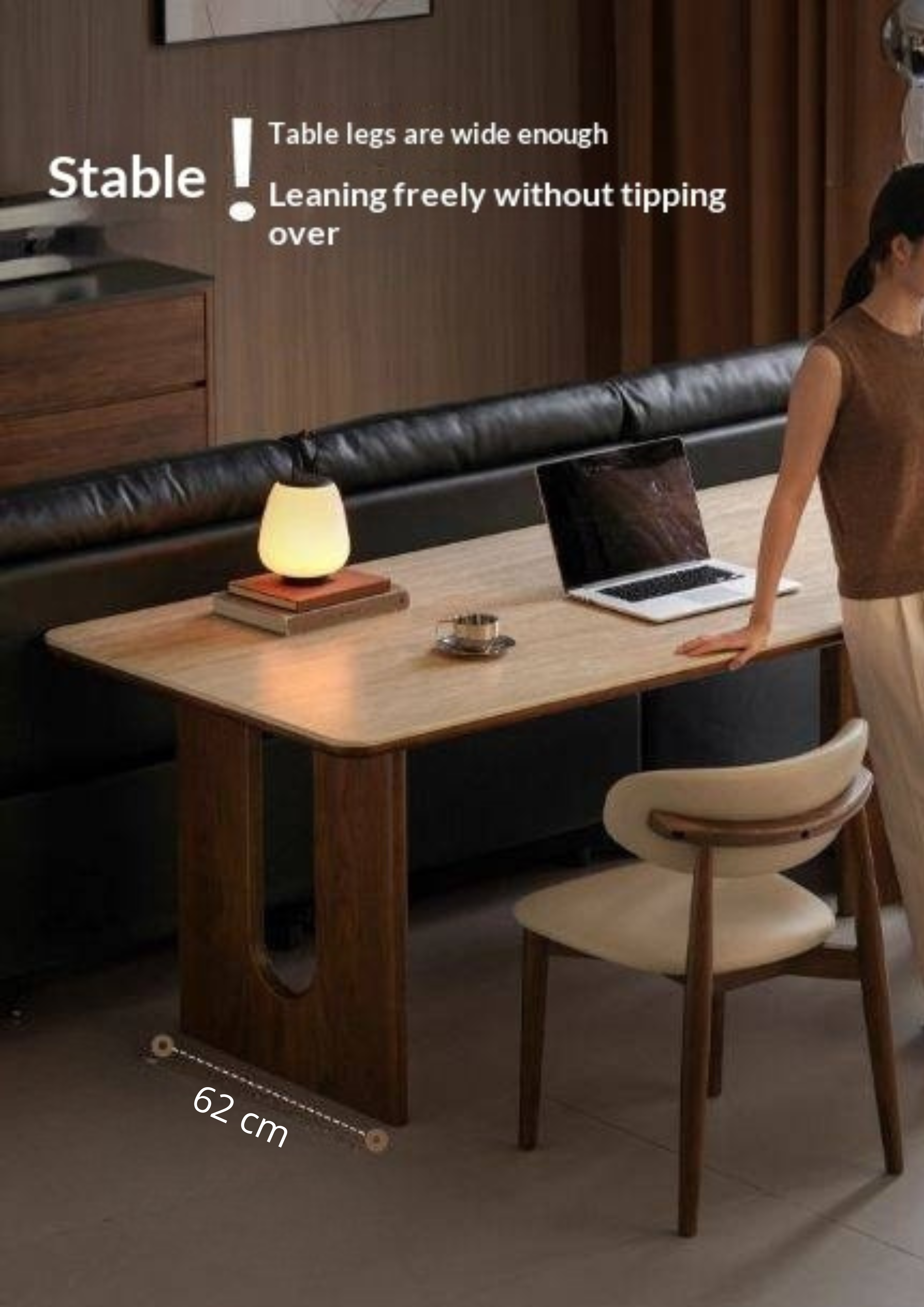 Black Walnut Solid Wood Light Luxury Style Rock Plate Dining Table