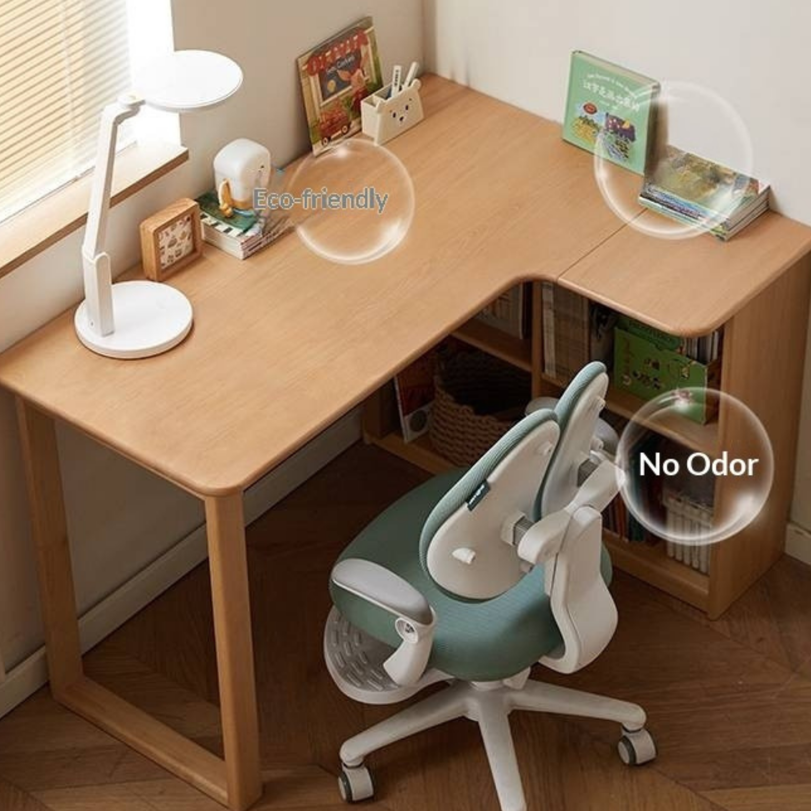 Beech Solid Wood Kids Corner Desk