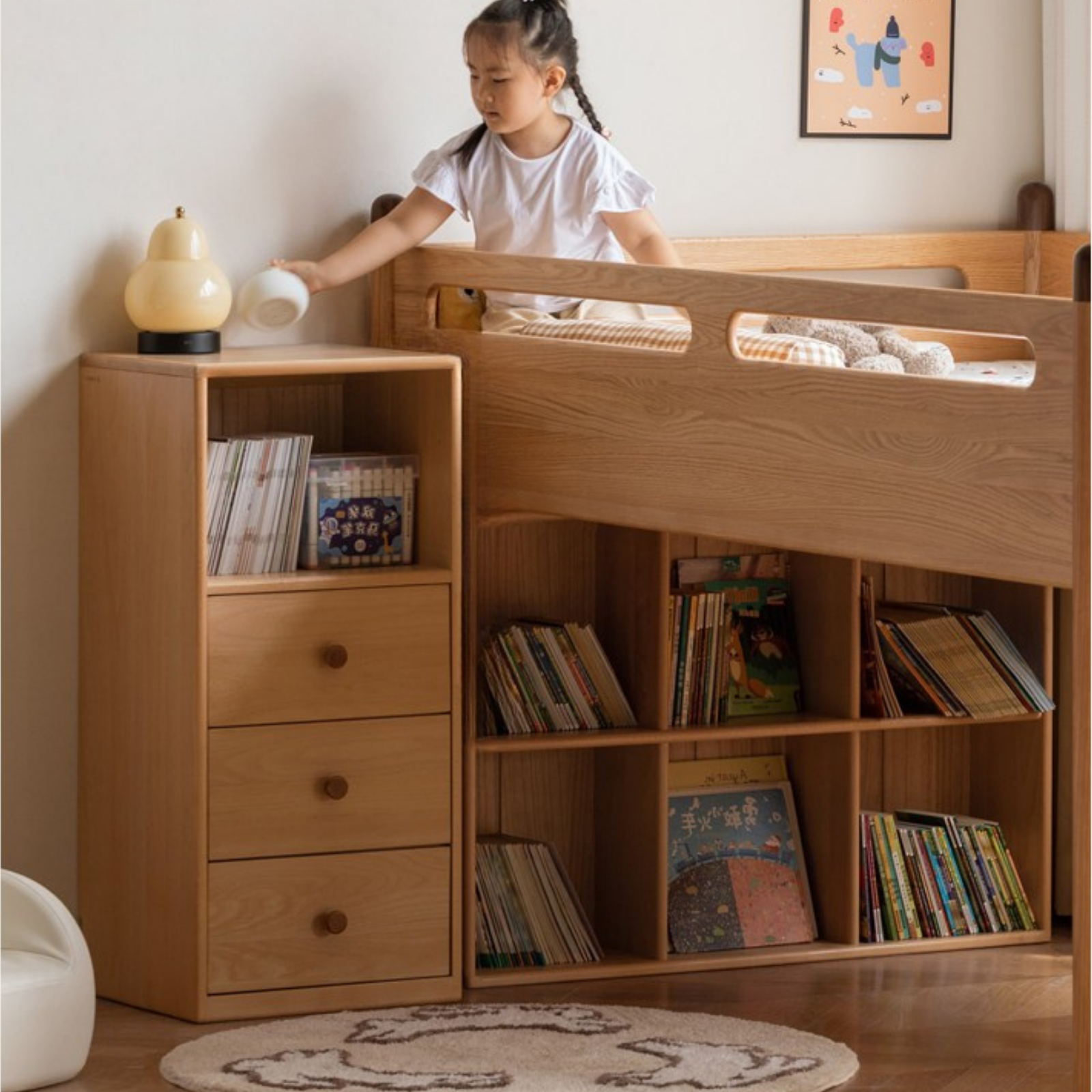 Beech Solid Wood Kids Cabinet-