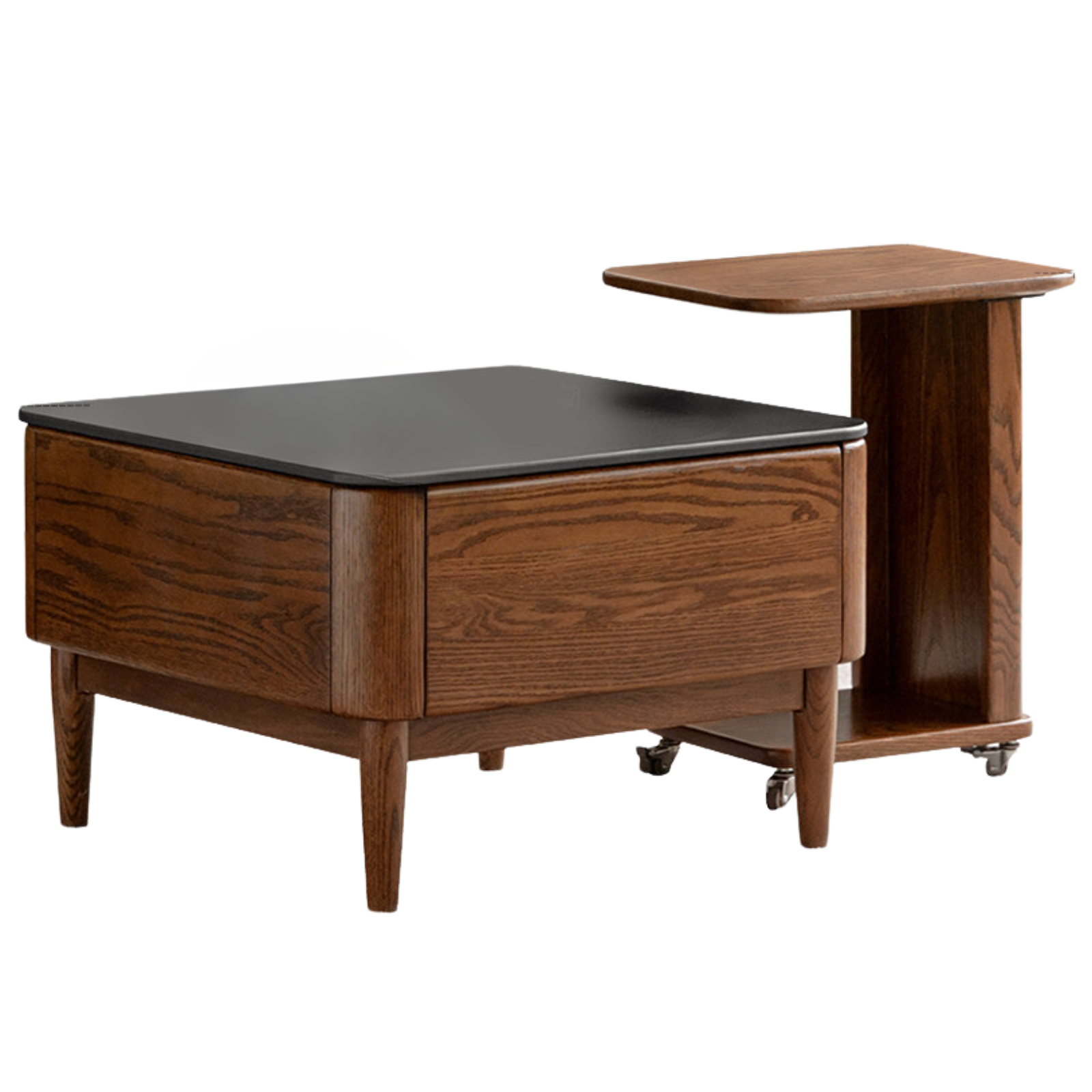 Oak Solid Wood Mobile Coffee Table